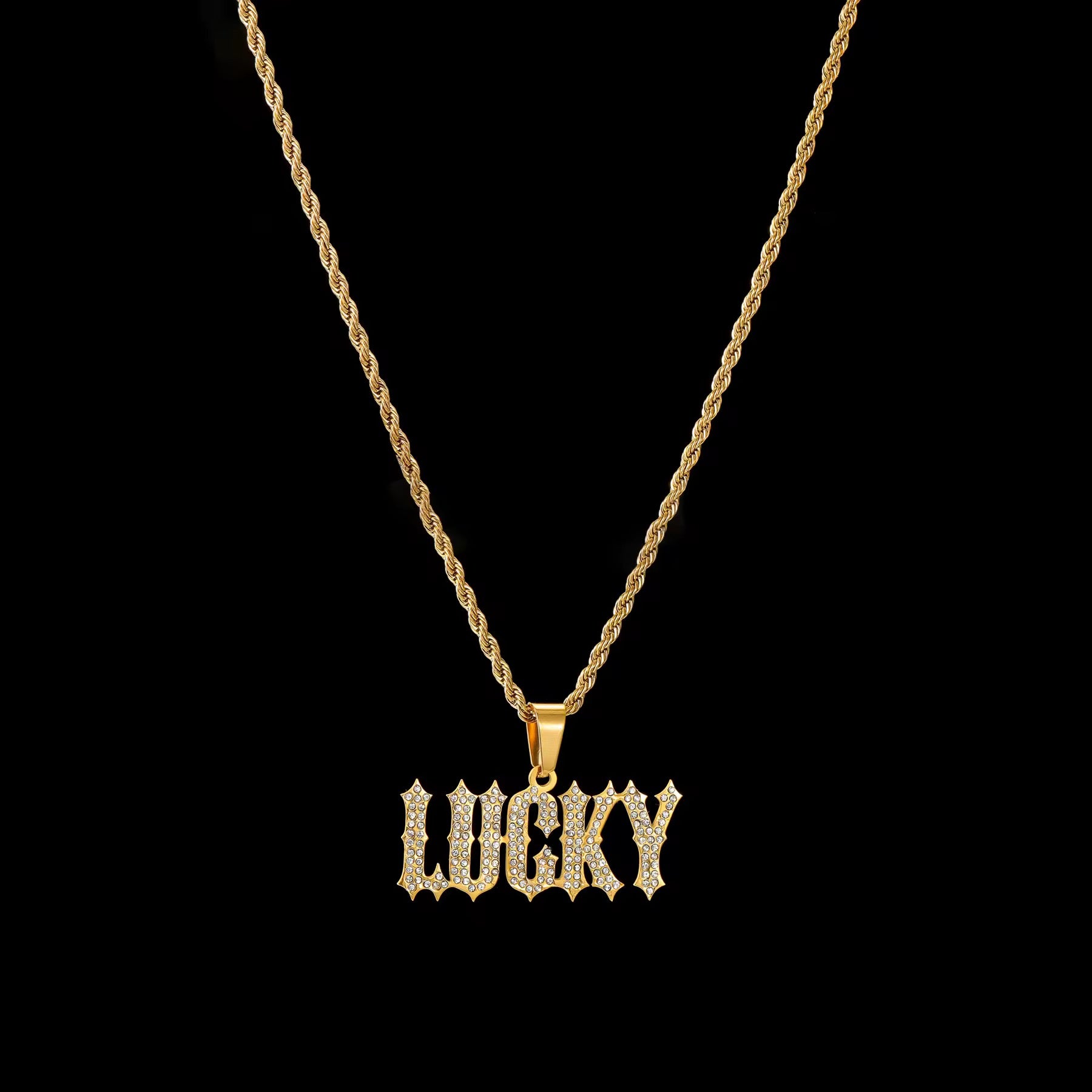 Gelati Custom Lucido Diamond Pendant in Solid Titanium & 18k Vermeil Gold + Free 925 Silver Rope Chain