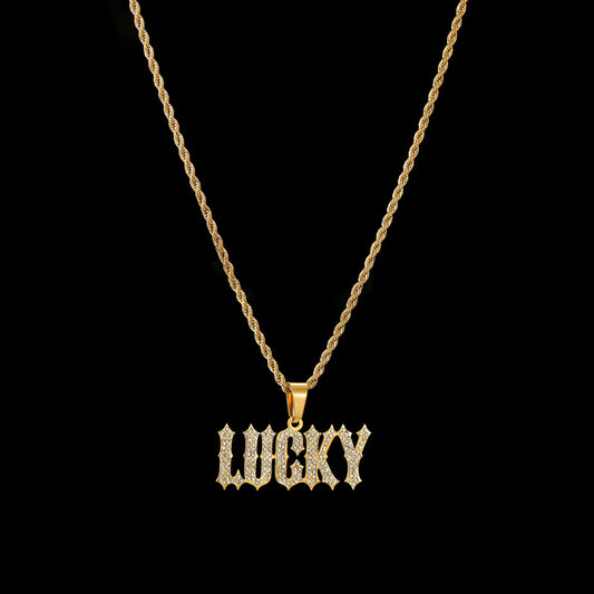 Gelati Custom Lucido Diamond Pendant in Solid Titanium & 18k Vermeil Gold + Free 925 Silver Rope Chain