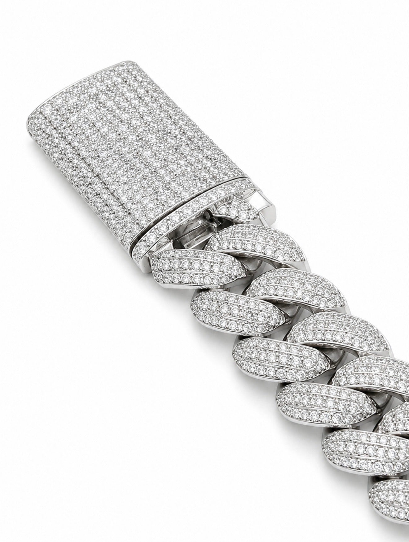 17MM MOON LINK CUBAN BRACELET - TRI ROW RAISED POINTERS™ — FL-IF CERTIFIED LAB MOISSANITE | 925 SILVER + 18K VERMEIL GOLD