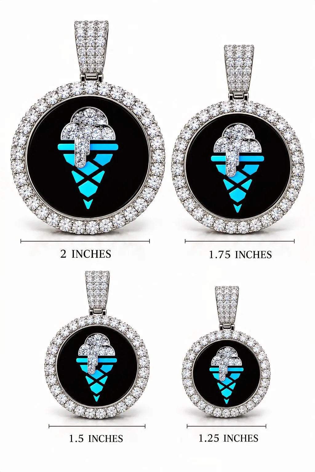 BIG POINTER CUSTOM MEMORIAL DIAMOND PHOTO PENDANT | FL-IF LAB MOISSANITE | TITANSTEEL | 18K VERMEIL GOLD