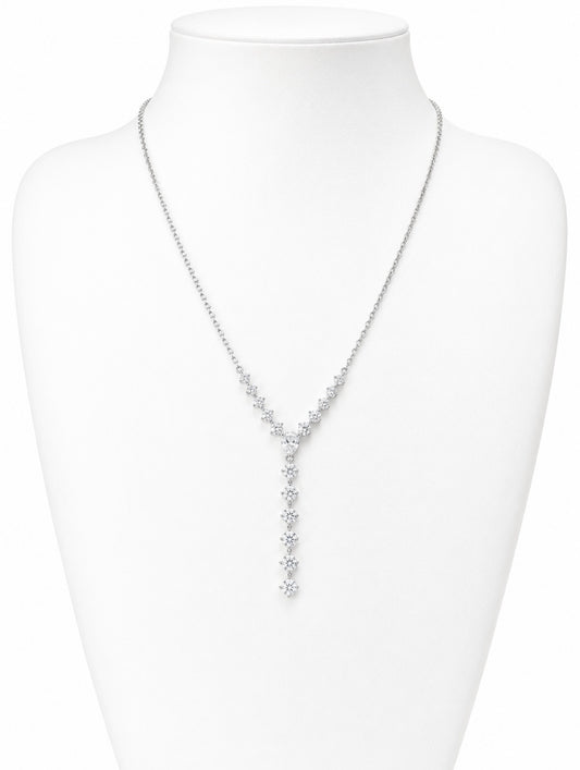 GELATI CELESTIA DROP NECKLACE — 3CTW FL-IF LAB MOISSANITE | 925 SILVER & 18K WHITE GOLD