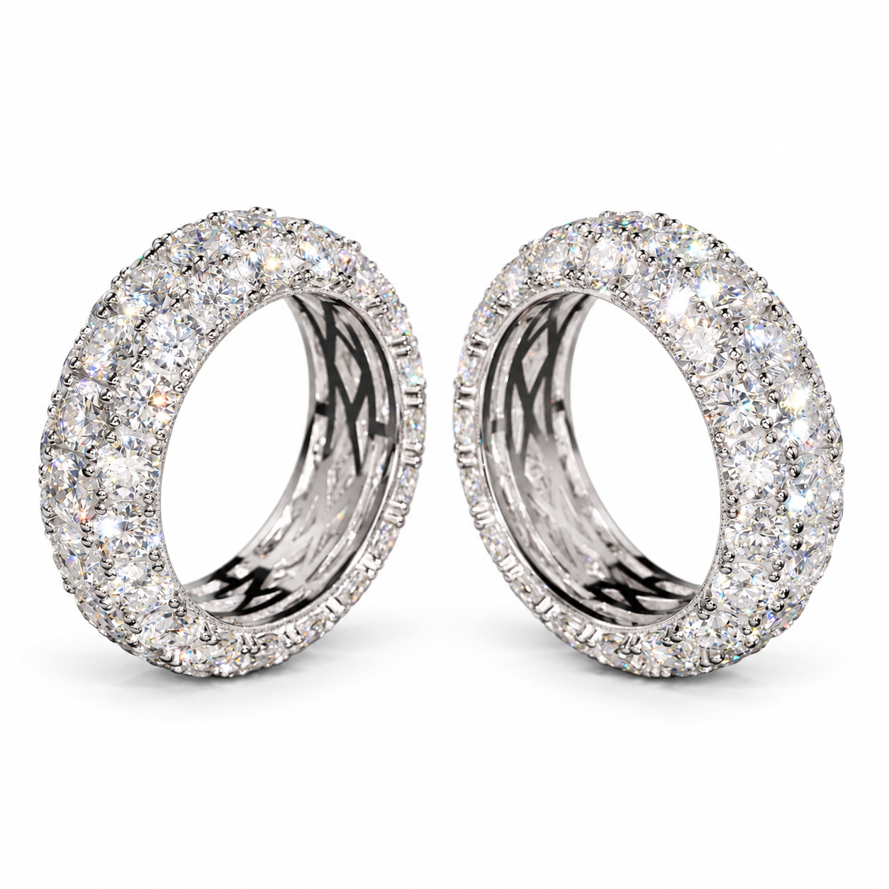 GELATI GALAXY SET BESPOKE DIAMOND ETERNITY BAND | 8MM | FL-IF D-Color Lab Moissanite | 925 Sterling Silver | 18K Vermeil Gold