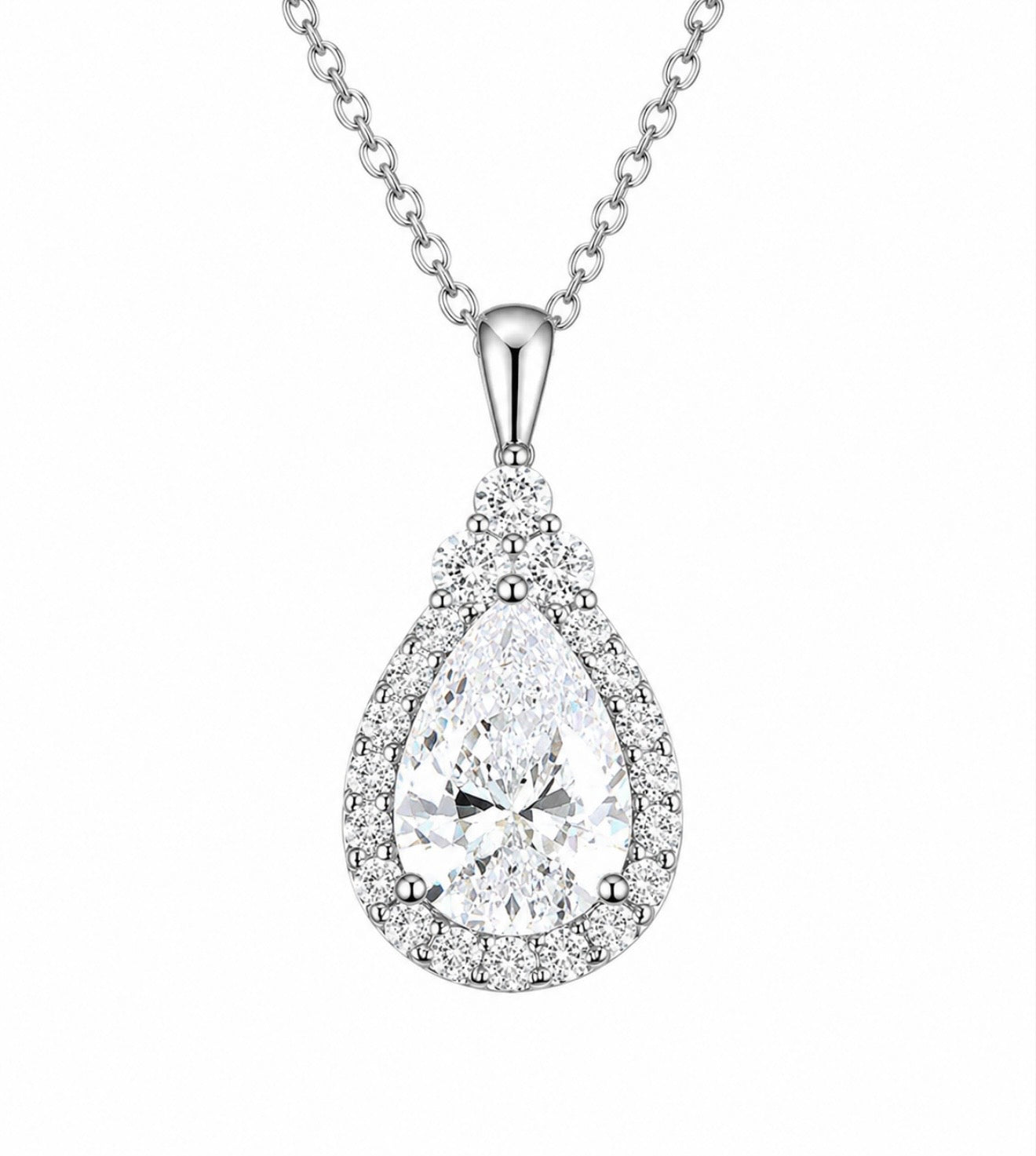 GELATI DROPTEAR PRINCESS NECKLACE – 3CTW FL/IF LAB MOISSANITE | 925 SILVER & 18K VERMEIL GOLD