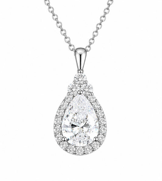 GELATI DROPTEAR PRINCESS NECKLACE – 3CTW FL/IF LAB MOISSANITE | 925 SILVER & 18K VERMEIL GOLD