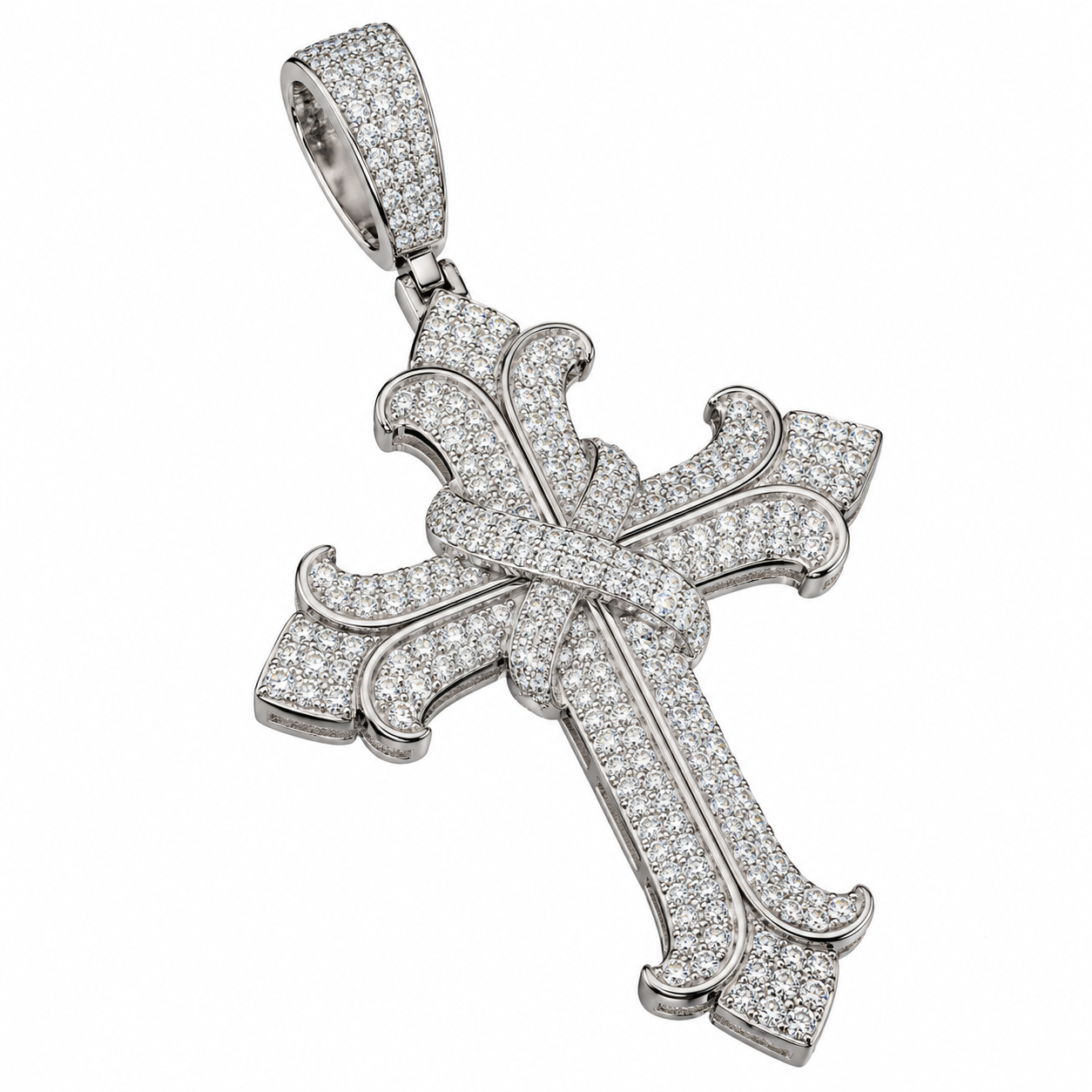 GELATI ASTRAL INFINITY CROSS | FL-IF Flawless Lab Moissanite | 925 Sterling Silver | 18K Vermeil Gold | Rope Chain Included