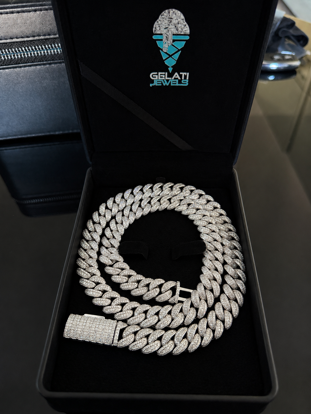 17MM Moon Link Tri Row Raised Pointers™ Cuban Chain — FL-IF Certified Lab Moissanite | 925 Silver + 18K Vermeil Gold