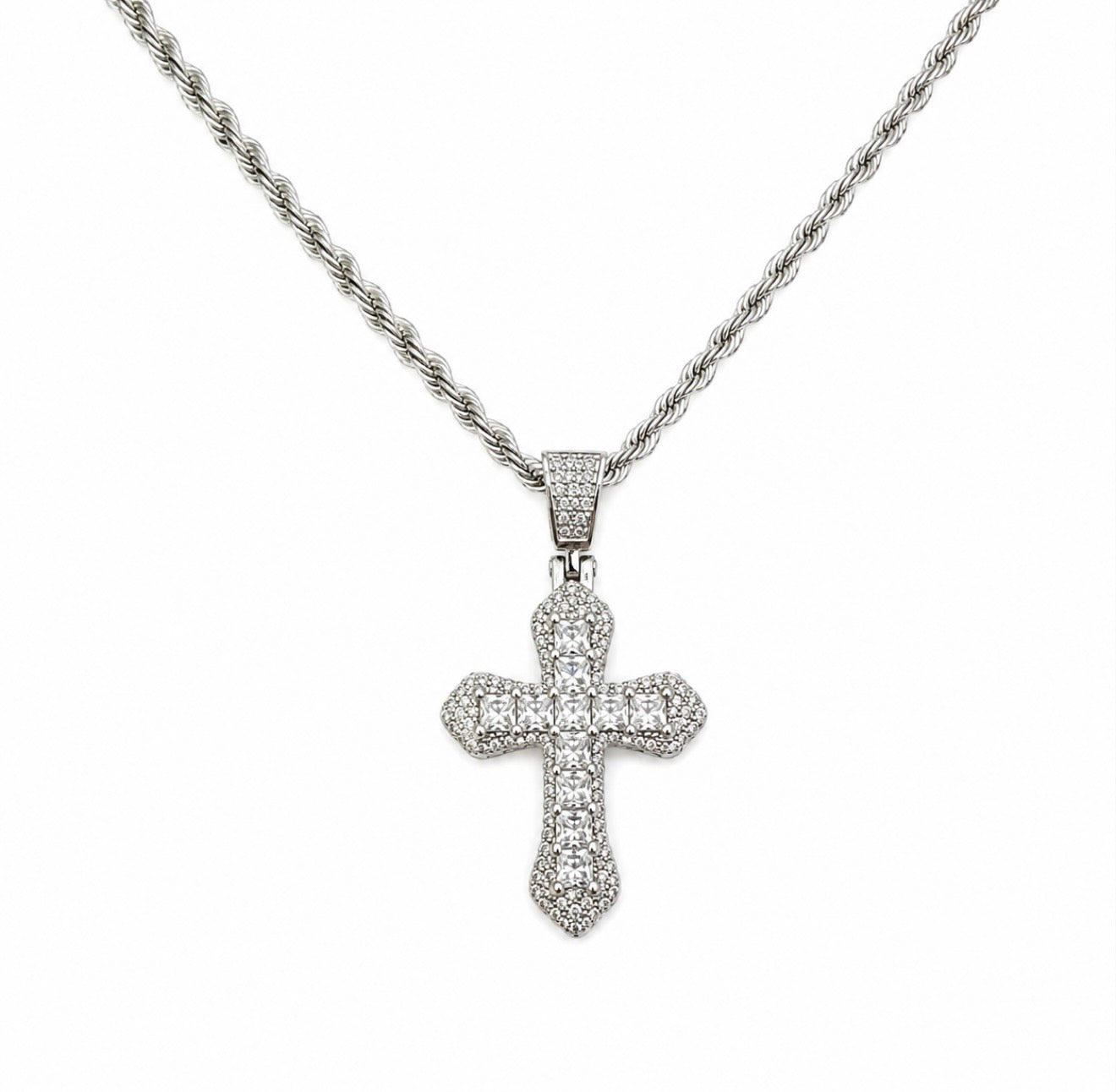 GELATI’S TITANIUM DIAMOND “SERRATO” CROSS PENDANT