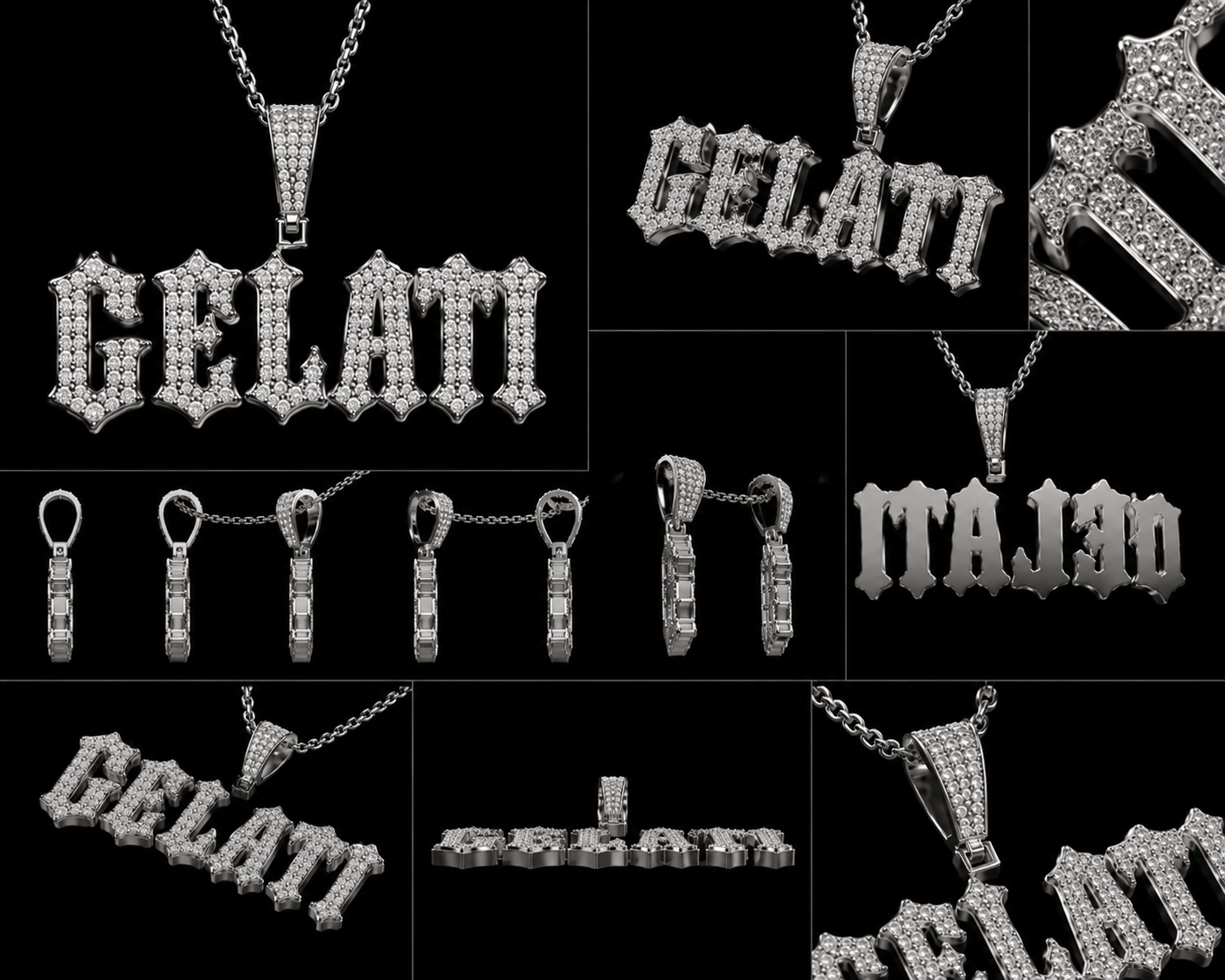 Custom LA Design Initial Pendant – FL-IF Moissanite, 925 Silver & 18K Vermeil (Personalized)