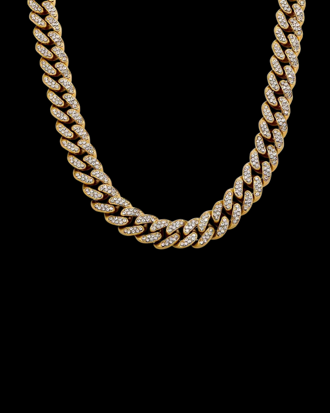 Gelati's Remedio Carbon Diamonds Miami Curb Cuban Necklace in Solid Titanium & 18k Vermeil Gold