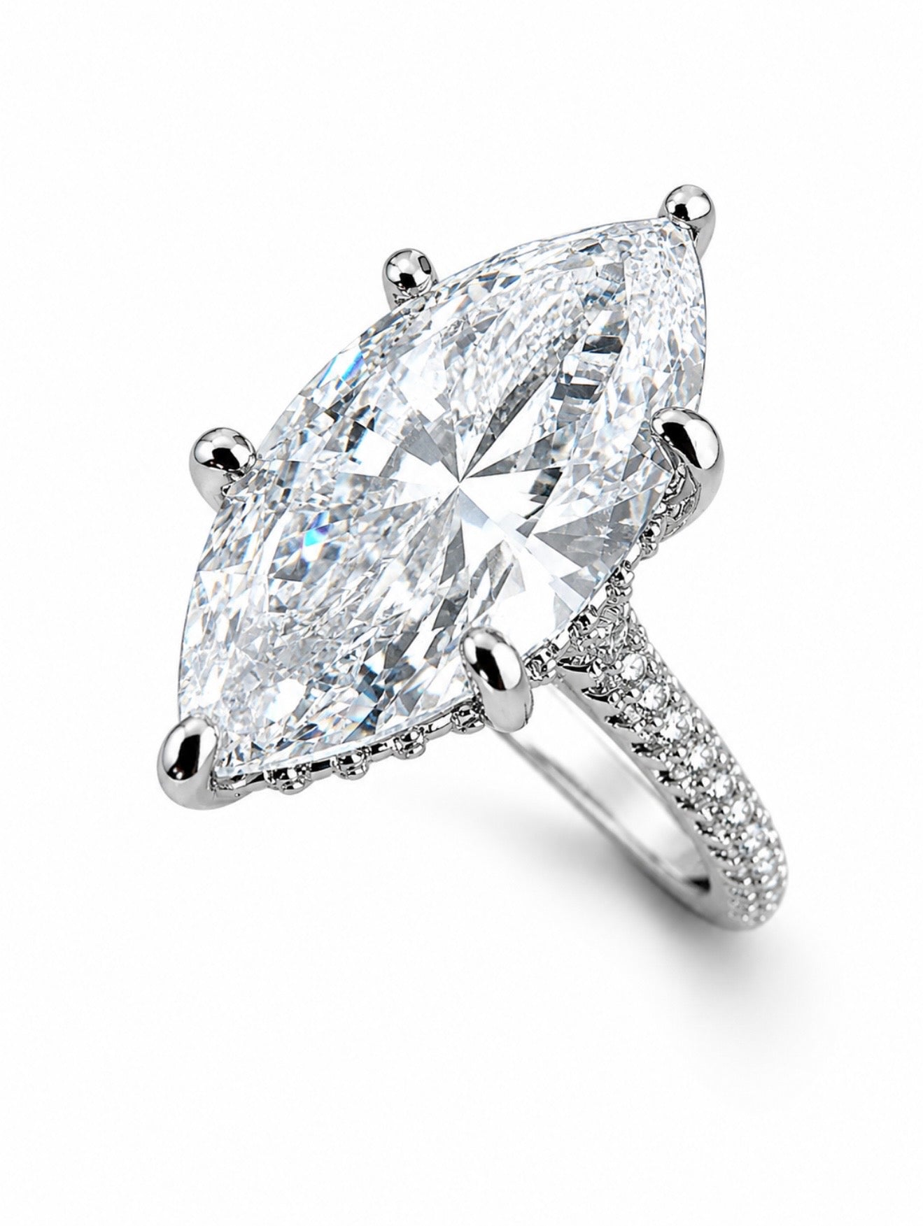 DRAGONCLAW MARQUISE RING – 3CTW FL-IF MOISSANITE, 925 SILVER & 18K VERMEIL