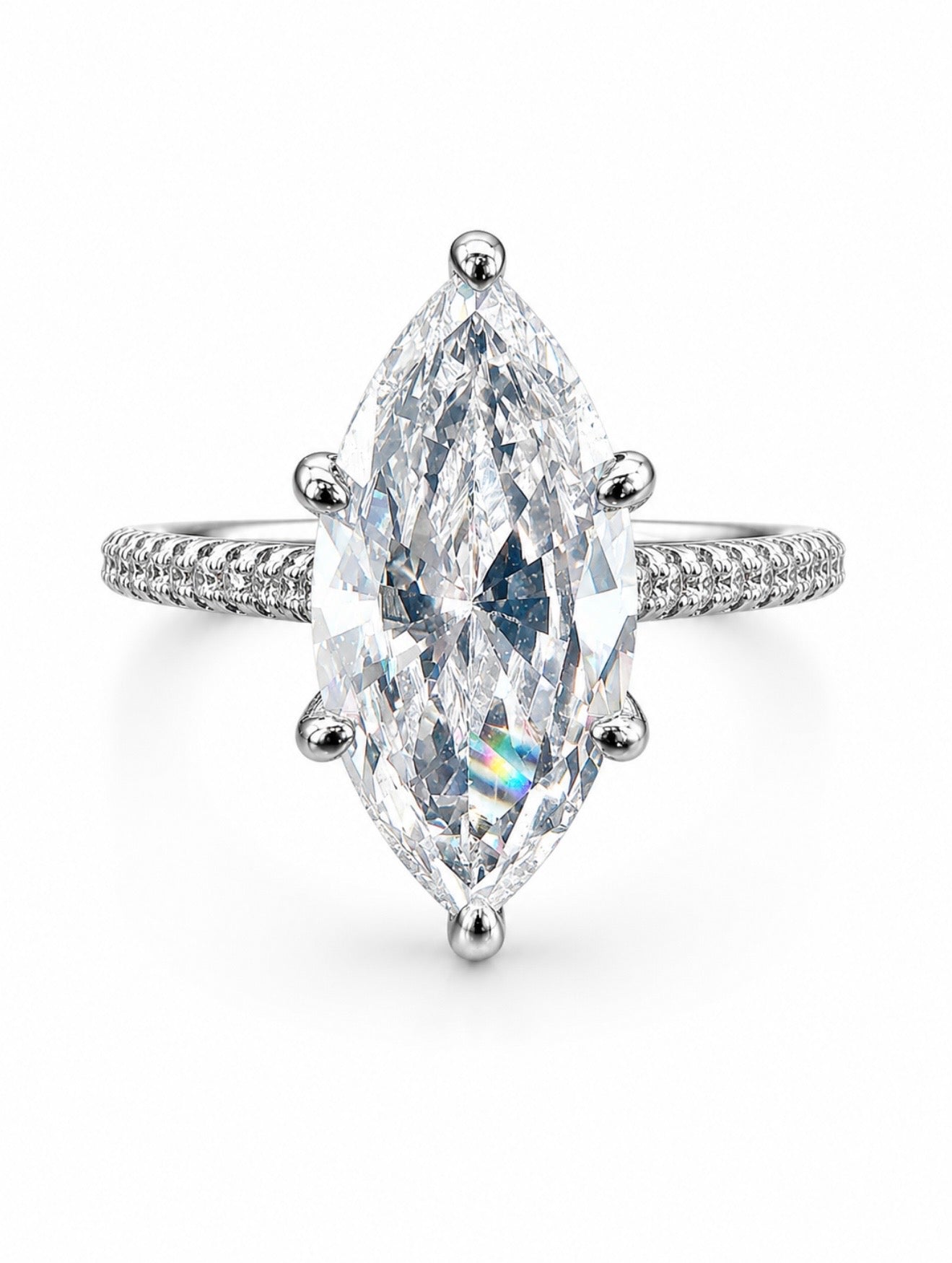 DRAGONCLAW MARQUISE RING – 3CTW FL-IF MOISSANITE, 925 SILVER & 18K VERMEIL