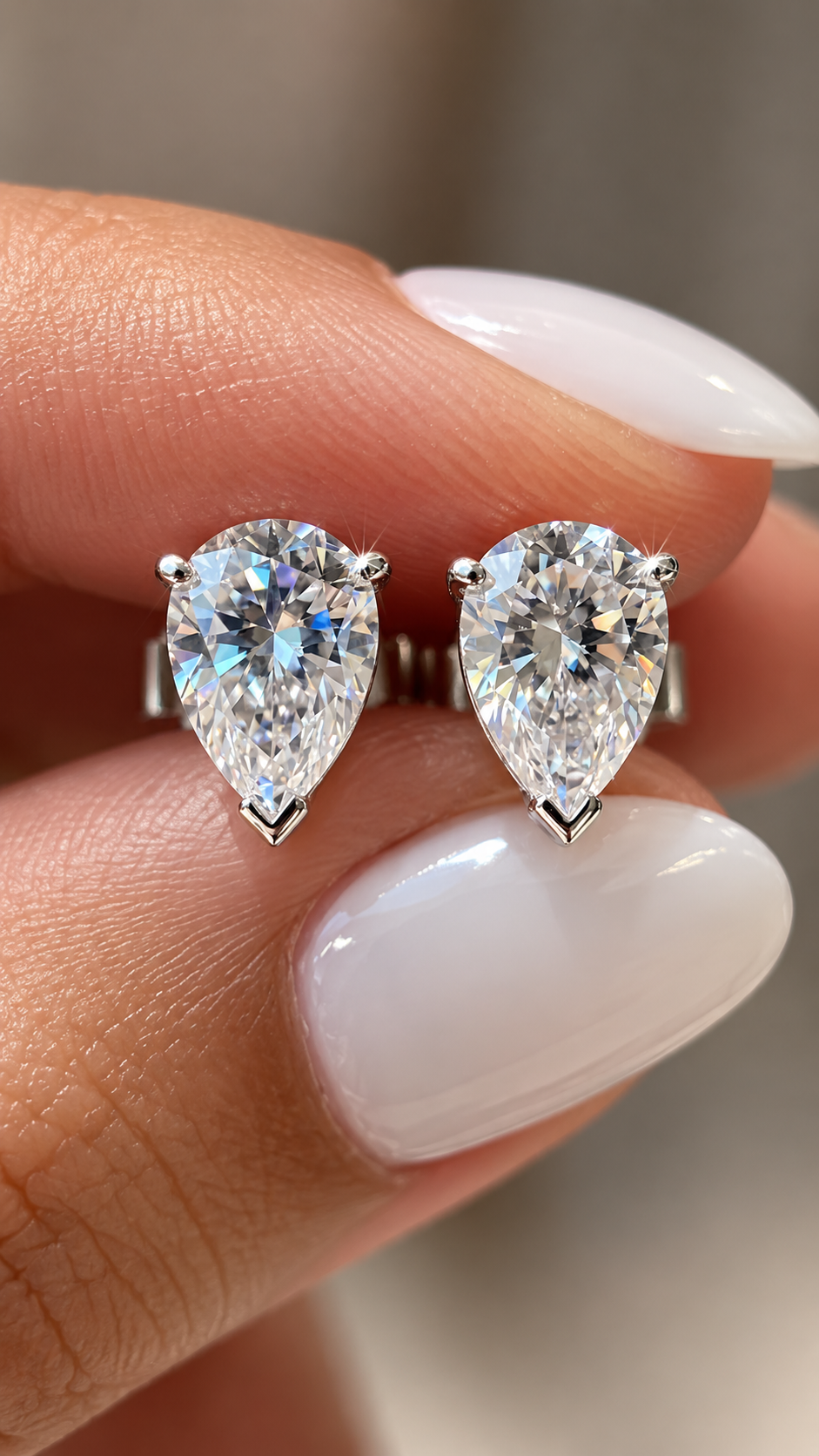 Gelati Bespoke ANGELIC PEAR CUT DIAMOND EARRINGS 
FL-IF | Flawless Lab Moissanite D-Color 3EX Cut | 925 Sterling Silver | 18K Vermeil Gold