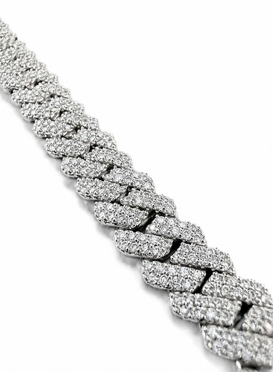 SPECIAL EDITION MIAMI PRONG CUBAN BRACELET – FL–IF MOISSANITE, 925 SILVER & 18K VERMEIL