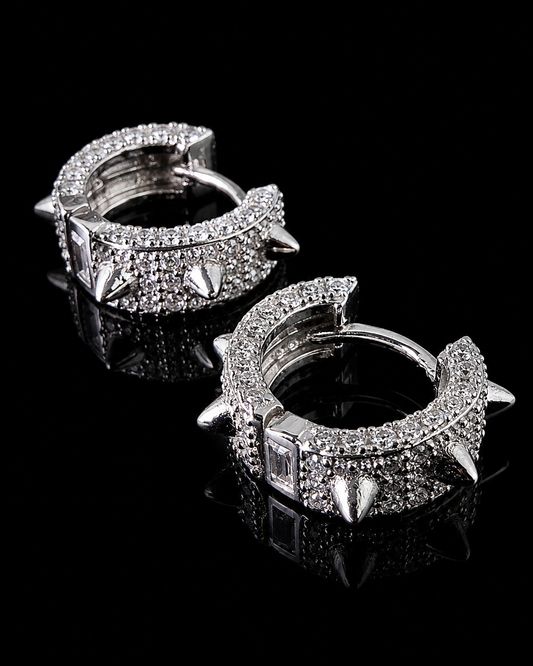 Inferno Spiked Claw Earrings – FL-IF Moissanite, 925 Silver & 18K Vermeil