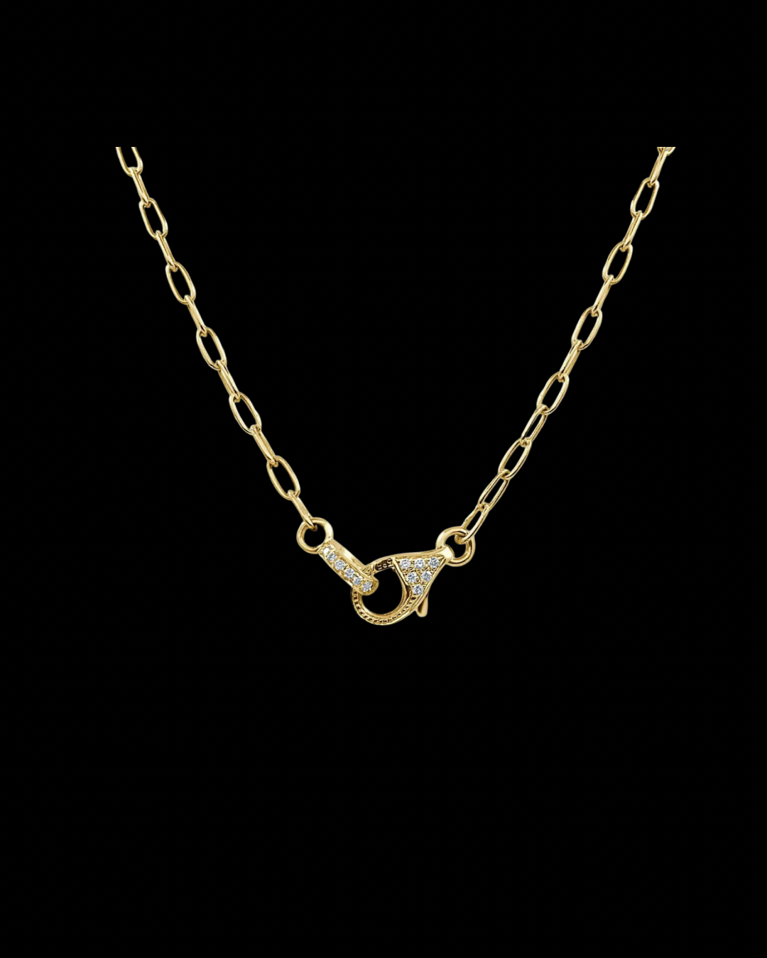 Gelati's Lock Link Carbon Diamond & 925 Sterling Silver Pendant Necklace with 18k Vermeil Gold Accents