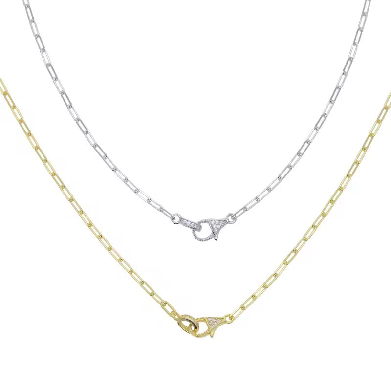 Gelati's Lock Link Carbon Diamond & 925 Sterling Silver Pendant Necklace with 18k Vermeil Gold Accents