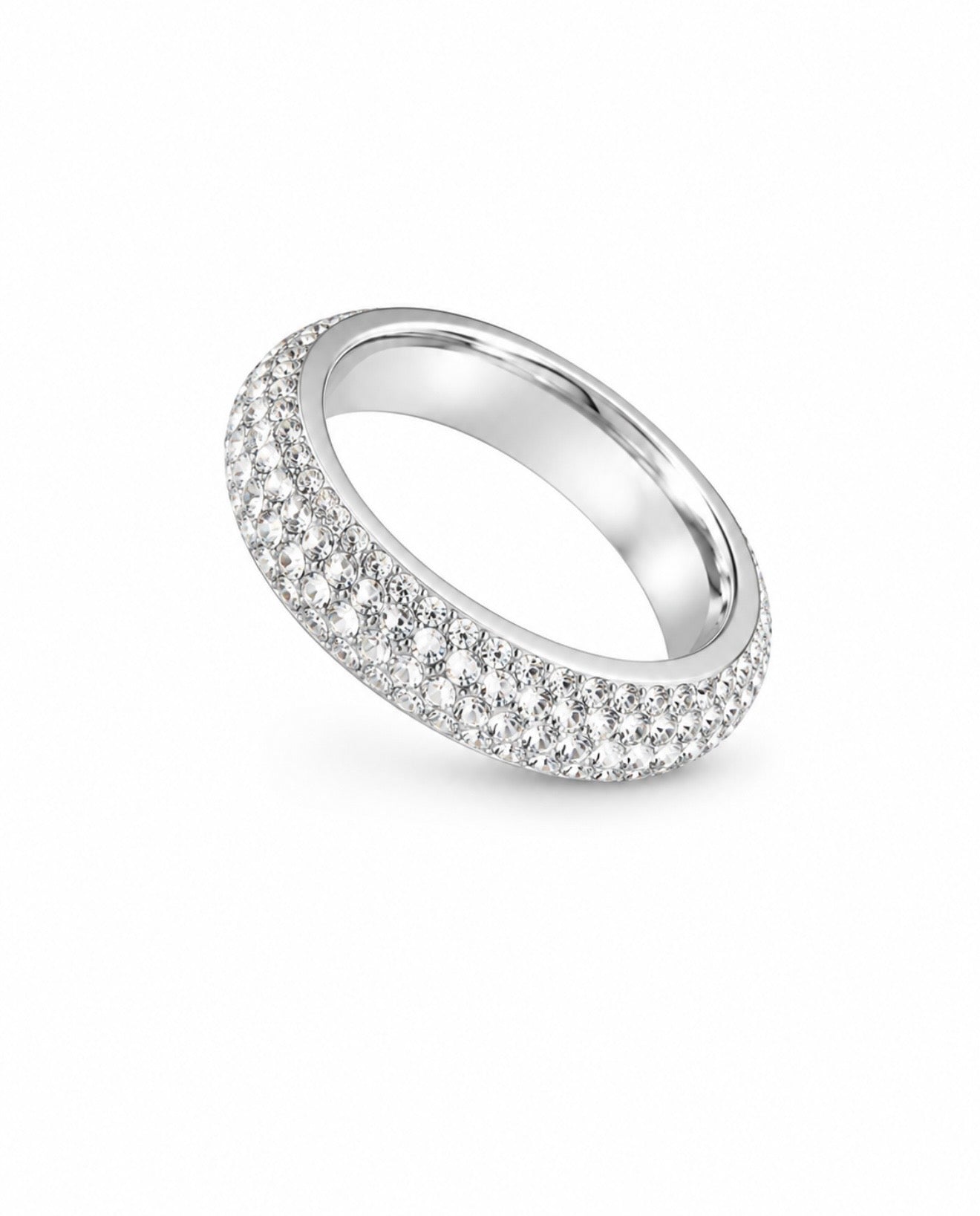 GELATI’S 4MM MICRO PAVE CARBON DIAMONDS TITANIUM & VERMEIL 18K LAYERS INFINITY BAND