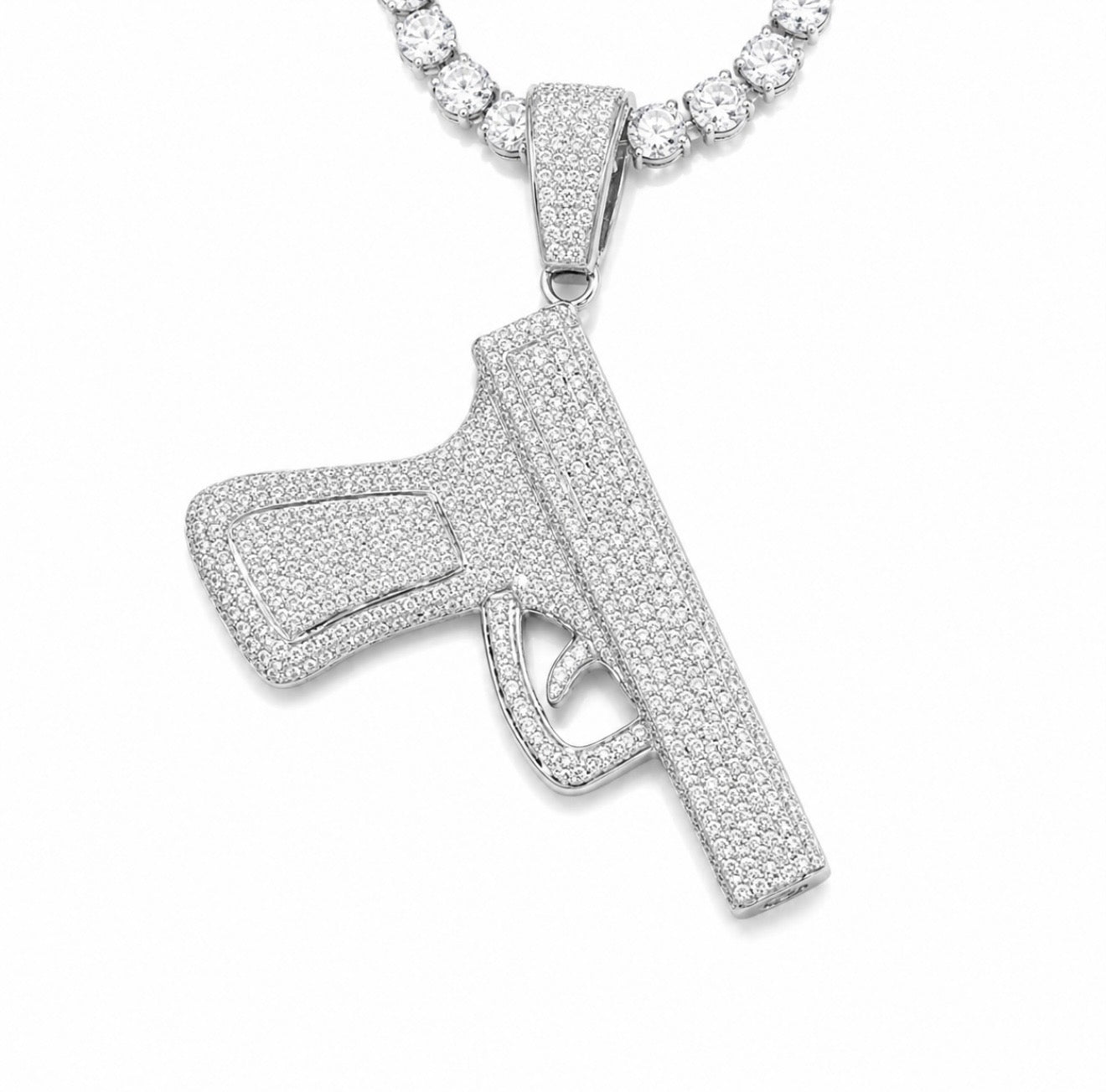 GELATI’S BESPOKE “SHOTTA” VVS1 MOISSANITE PENDANT IN 925 STERLING SILVER & 18K VERMEIL GOLD
