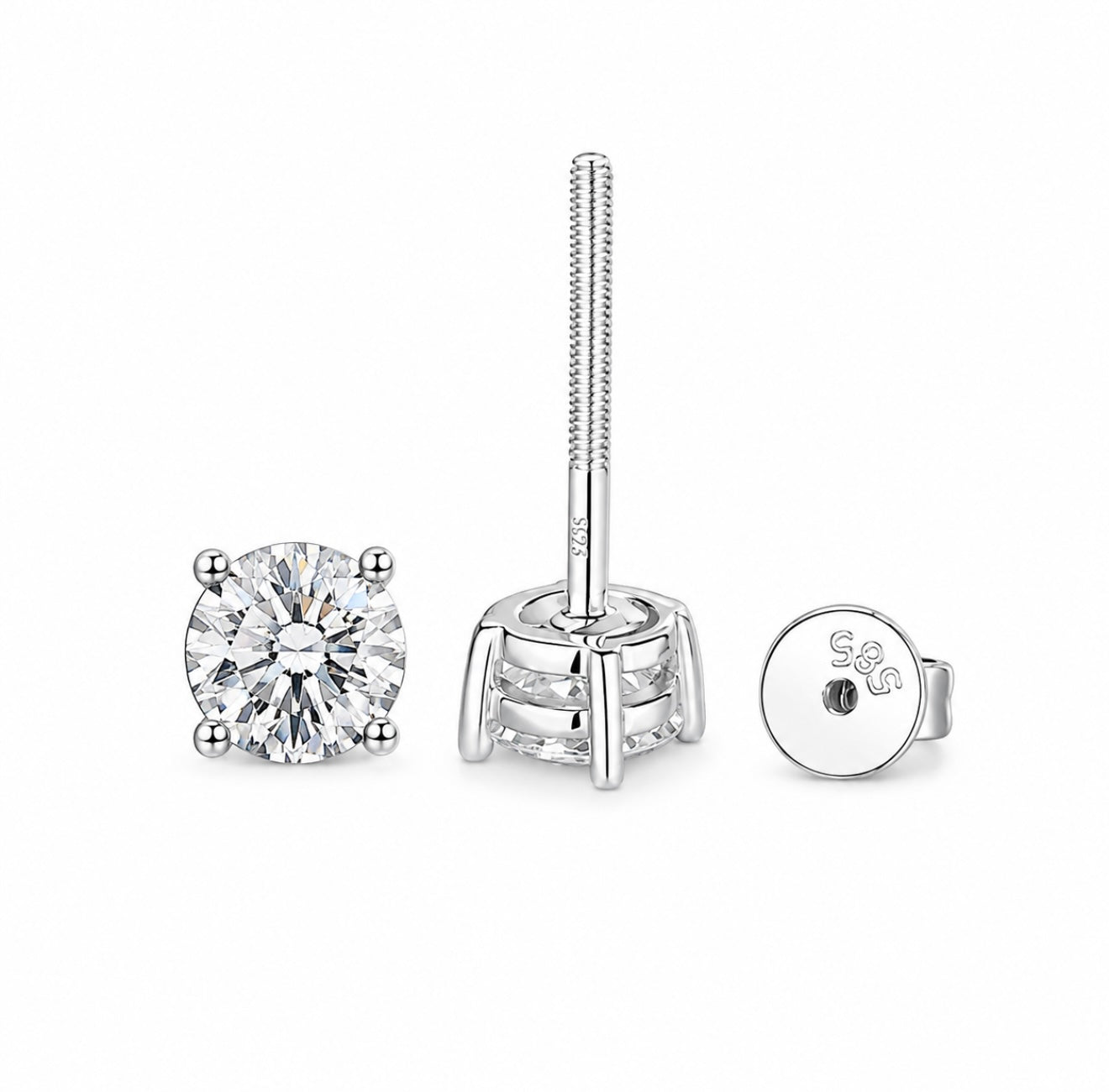 GELATI’S VVS1 MOISSANITE DIAMOND “ICE LOCK” EARRINGS WITH 18K VERMEIL GOLD INSERTS