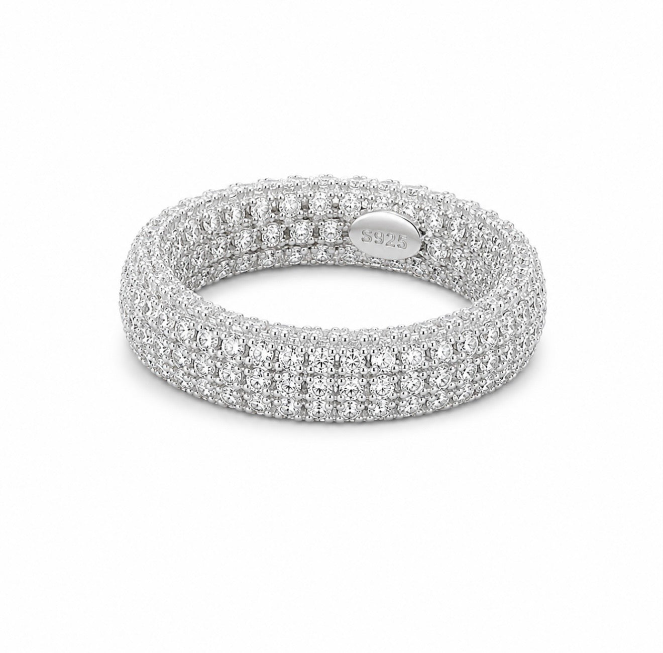 GELATI’S  BUSSDOWN “GHIACCIATO” FL-IF Lab Moissanite DIAMOND RING IN 925 STERLING SILVER & 18K VERMEIL GOLD