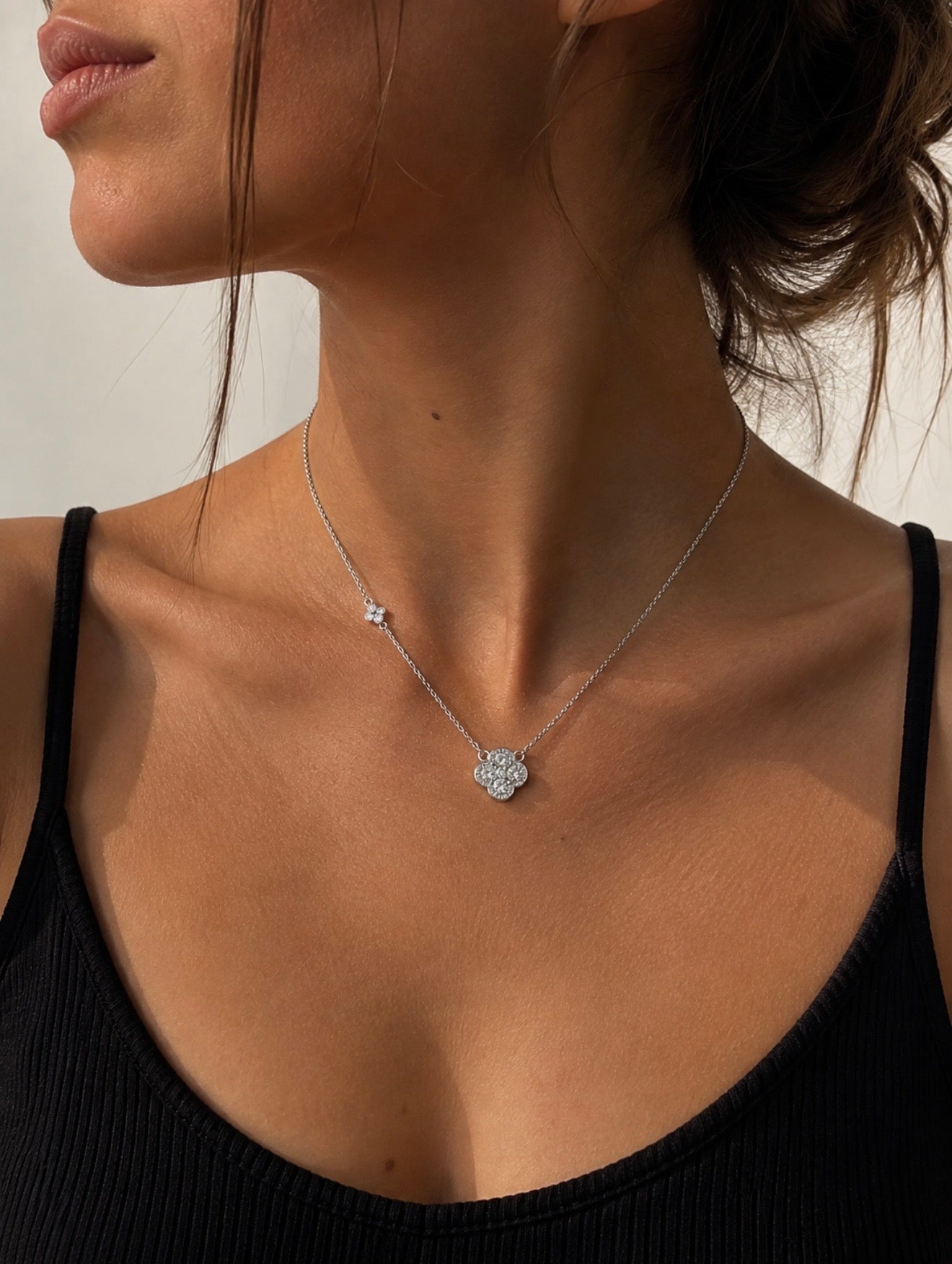 GELATI’S CLOVER PEAR CUT HYBRID™ NECKLACE — HCD Diamonds | 925 SILVER + 18K VERMEIL