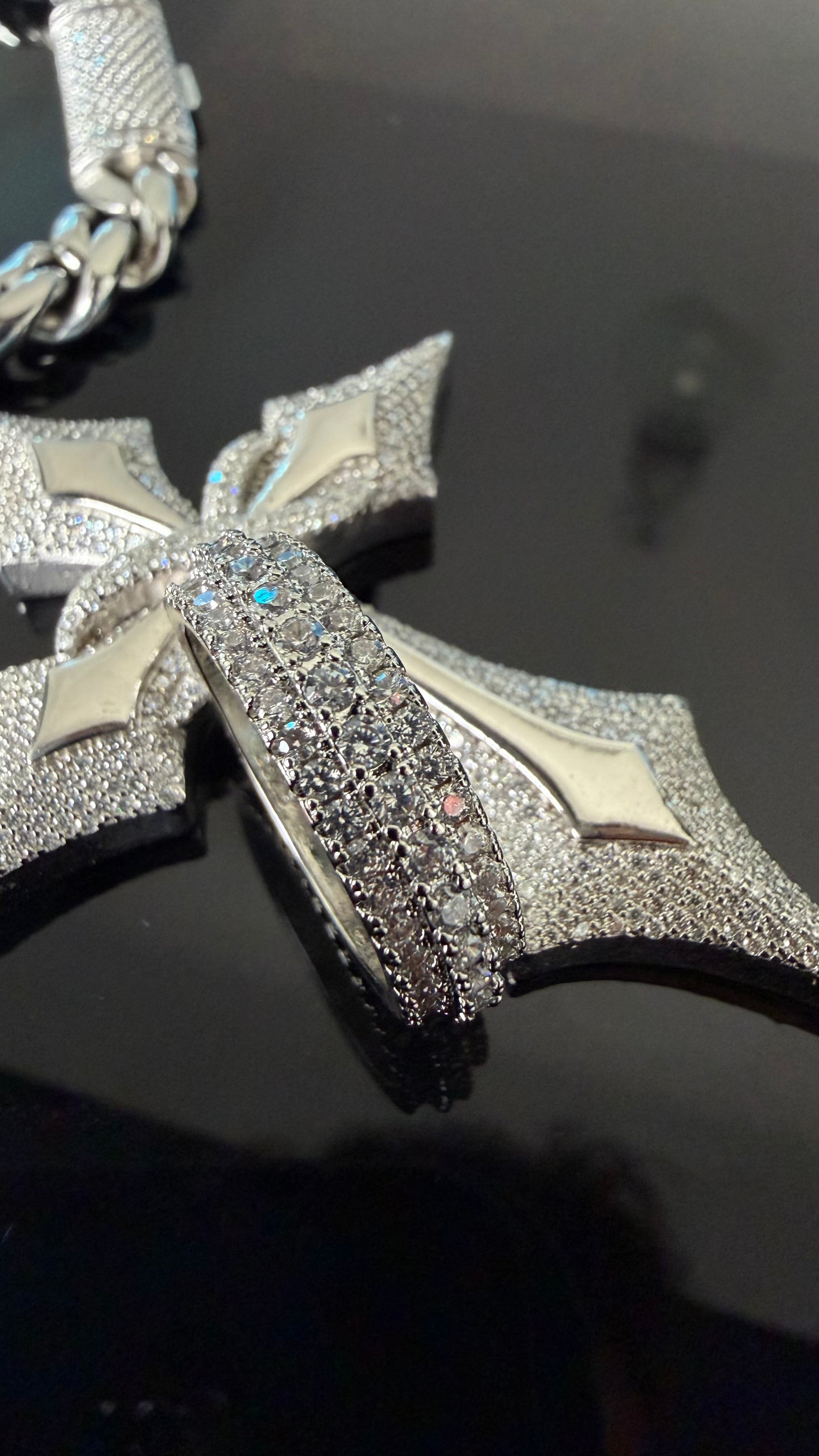 Gelati's Tri Row Prongue DVVS1/CB Lab Moissanite 925 Sterling Silver & 18K Vermeil Gold 3Ctw Eternity Band