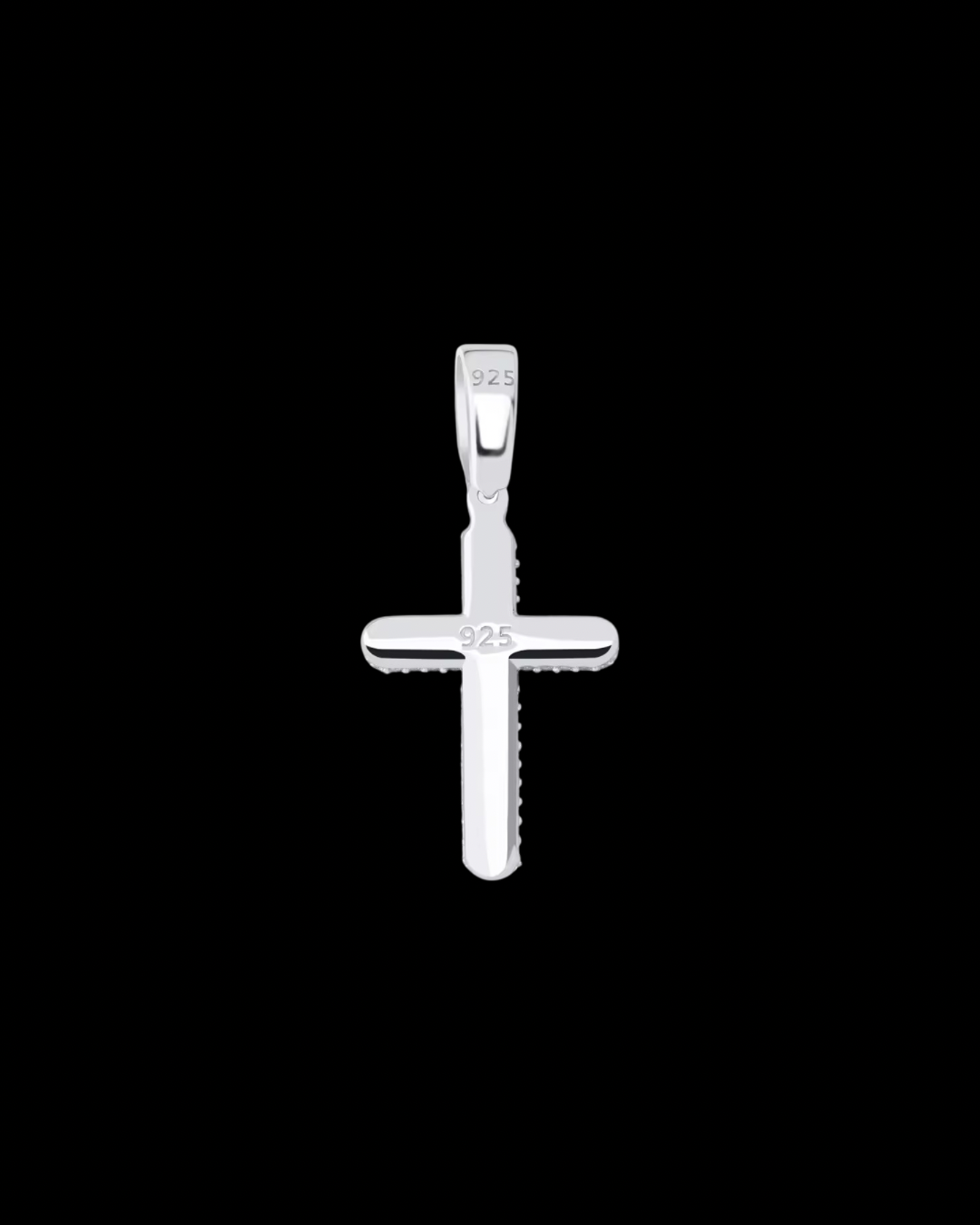 Gelati's Bussdown VVS1 Moissanite Spiked Prongue Cross Pendant in 925 Silver & Chain Included