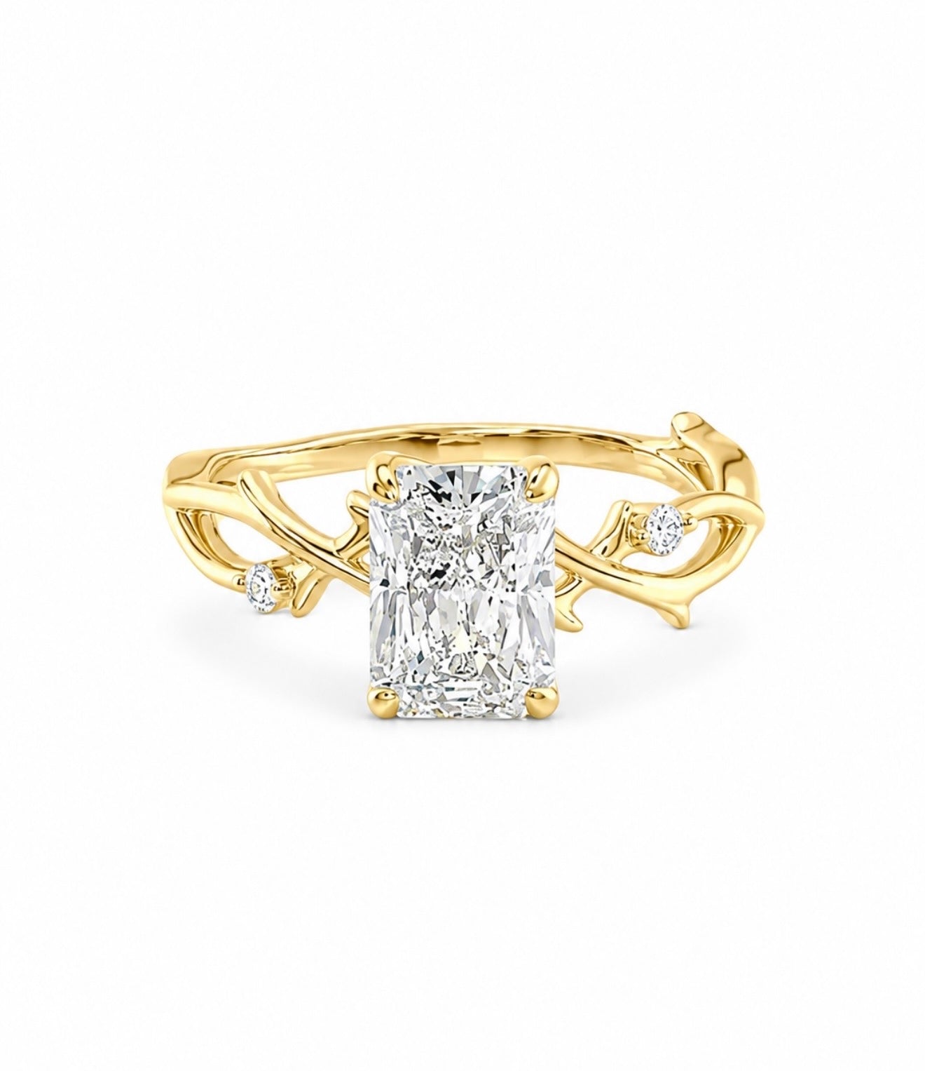 GELATI’S REBIRTH VVS1 MOISSANITE DIAMOND BAGUETTE CUT ETERNITY RING IN STERLING 925 SILVER & 18K VERMEIL GOLD INSERTS