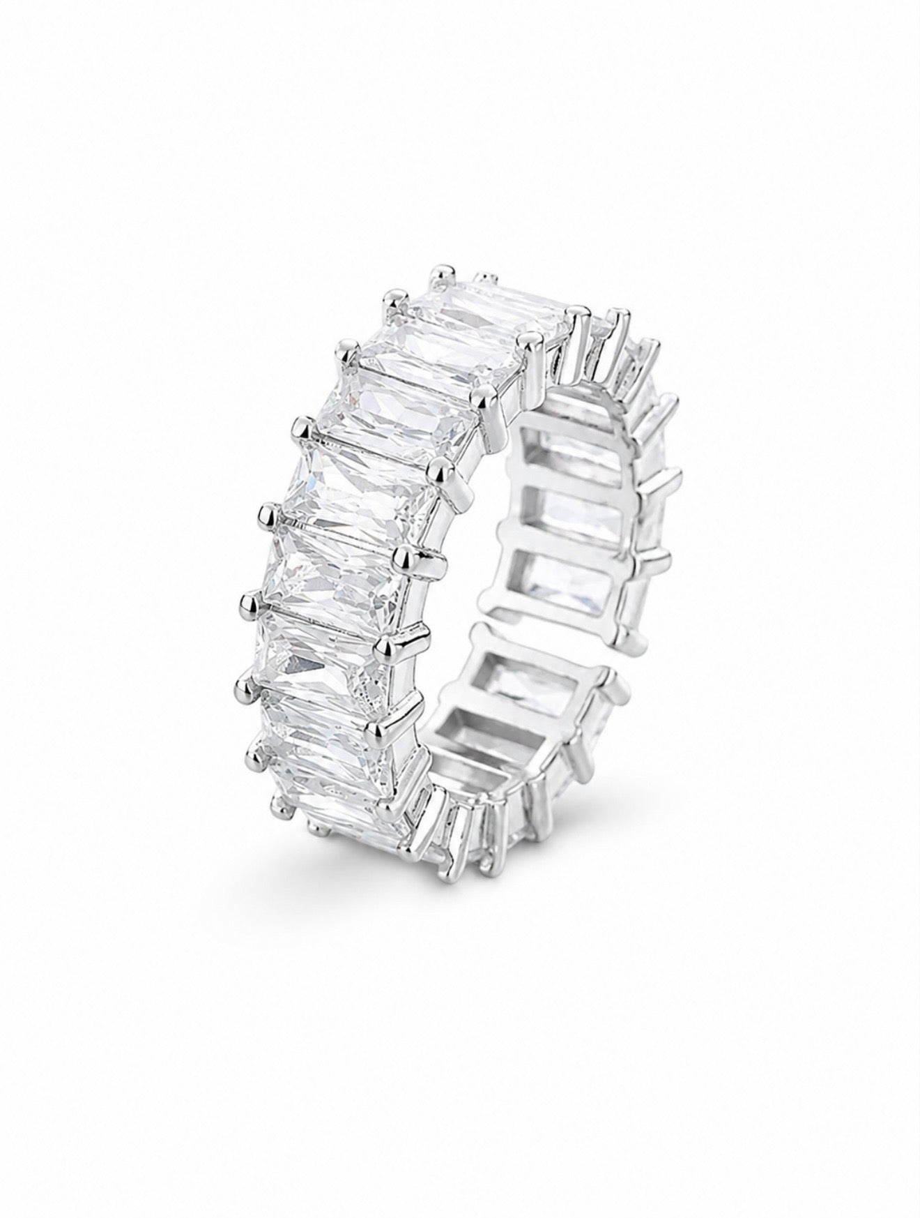 GELATI’S BAGUETTE RESIZABLE HCD Diamond RING IN STEEL & 18K VERMEIL GOLD INSERTS