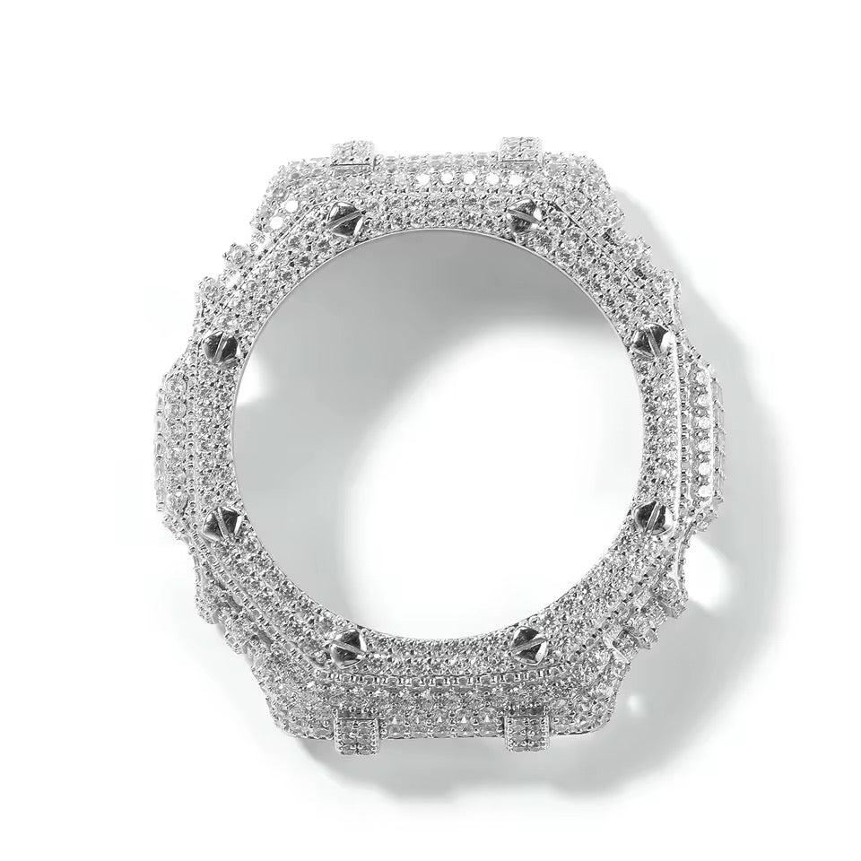 Gelati Big Pointer G-Shock Case Mod GA2100 VVS1 Lab Moissanite Diamond & 18k Vermeil White Gold