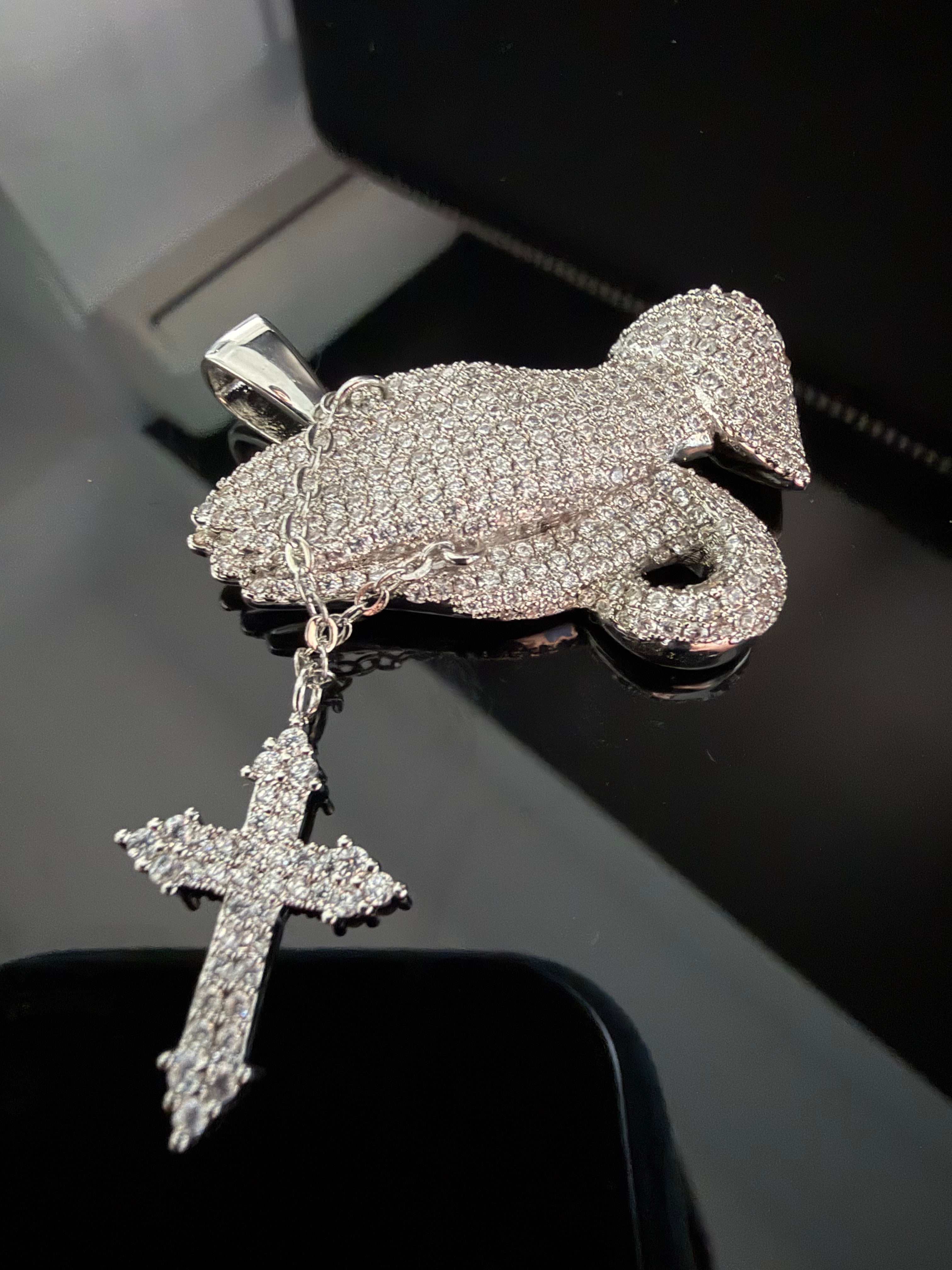 “Prey On The Weak” Carbon Diamond Pendant – Titanium & 18K Vermeil (Chain Included)
