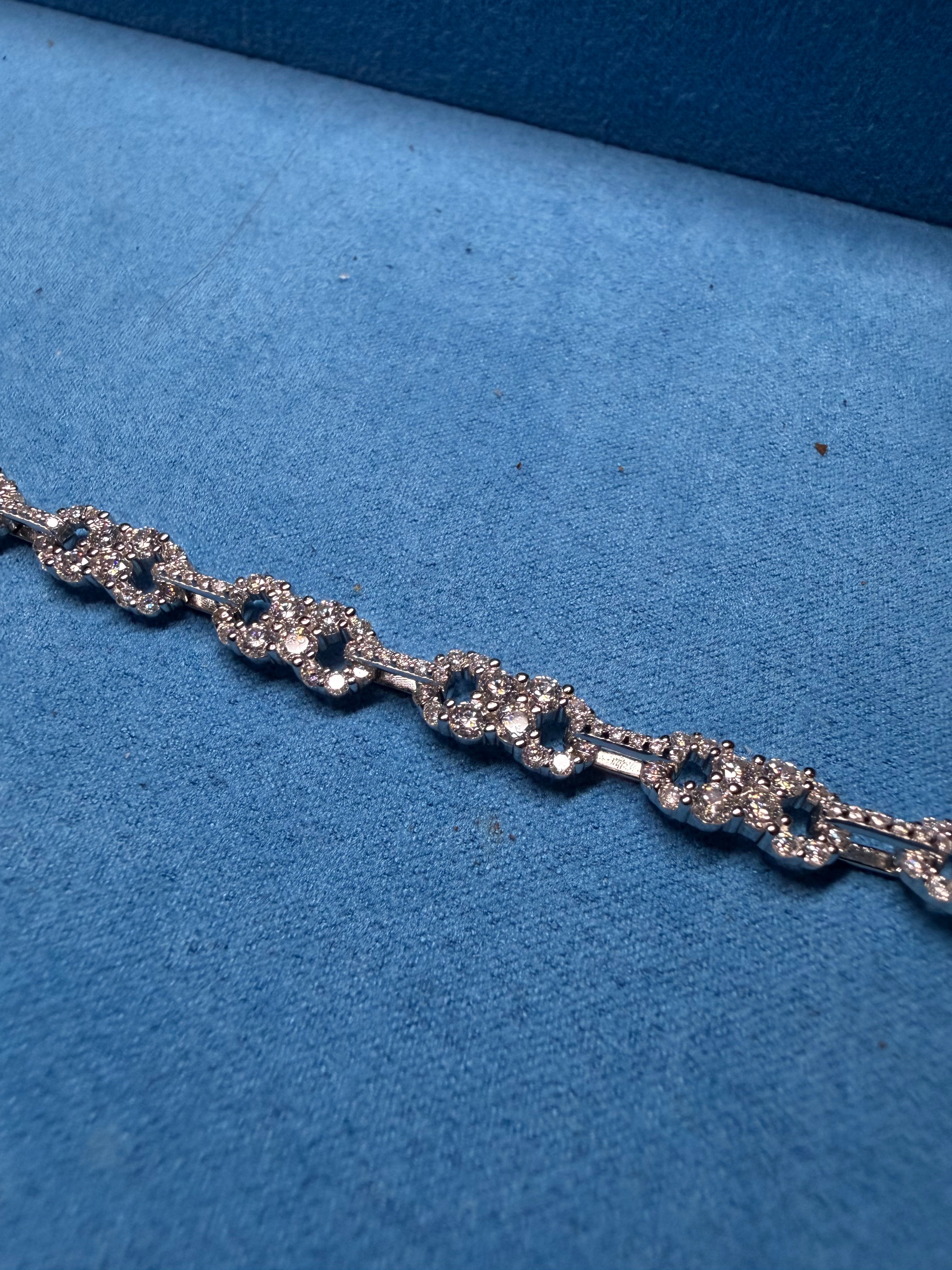 Gelati's Bussdown Infinity Link Diamond Bracelet In FL-IF Lab Moissanite GRA & 925 Sterling Silver & 18K Vermeil Gold