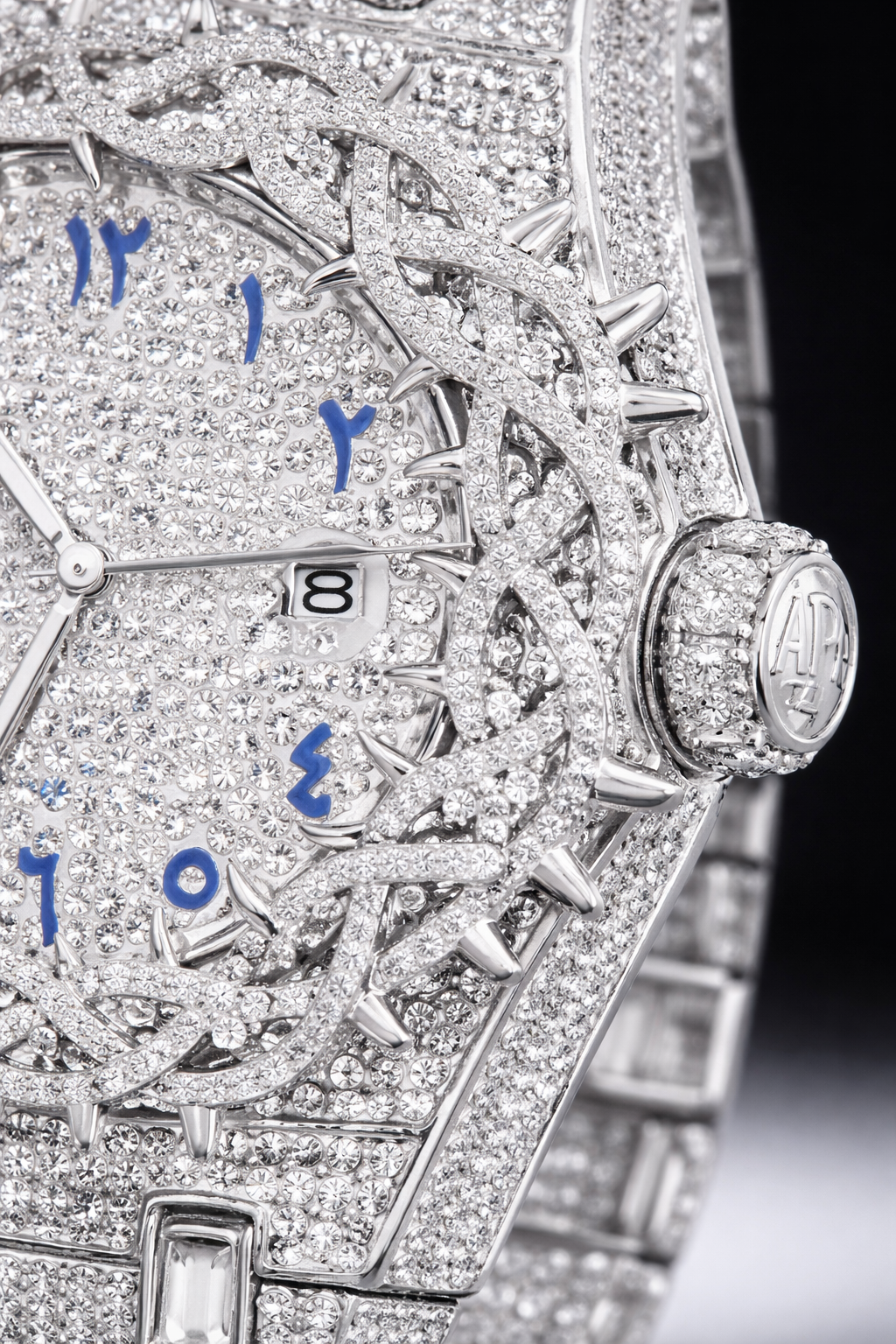 Gelati's "Sacrifice" Diamond Thorns Time Piece in Solid Stainless Steel & 18k Vermeil Gold & CB™️ Carbon Diamonds