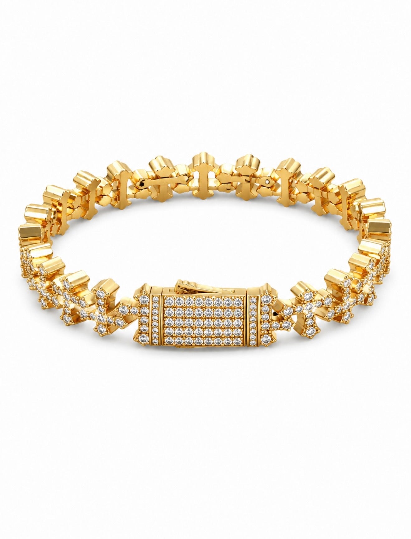 DOUBLE CROSS BRACELET – HCD Diamonds, TITANIUM & 18K VERMEIL