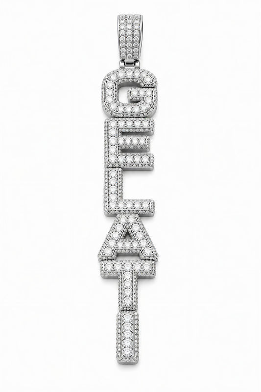 GELATI ICEBLOCK VERTICAL™ DIAMOND PENDANT | 18K Vermeil | DVVS1 Moissanite | Carbon Diamonds