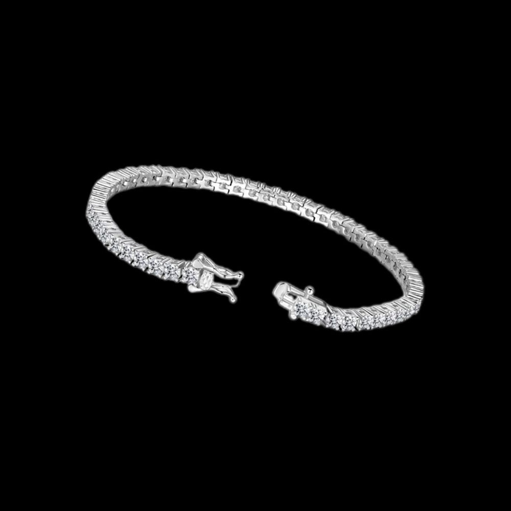 Gelati' Signature Titanium & Silver Diamond Tennis Glacial Bracelet with 18k Vermeil Inserts