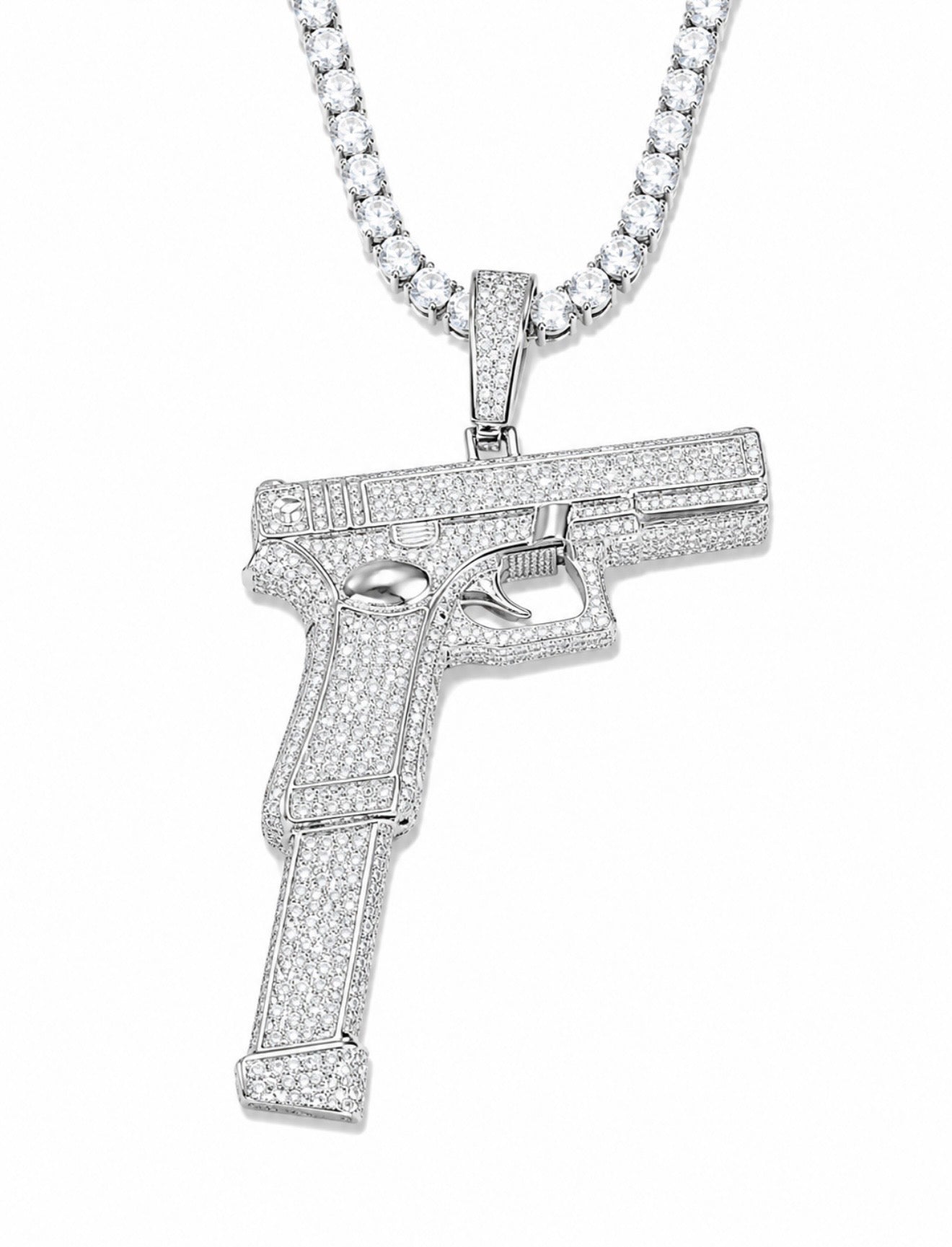 GELATI’S EXTENDO CLIP DIAMOND PENDANT IN STEEL