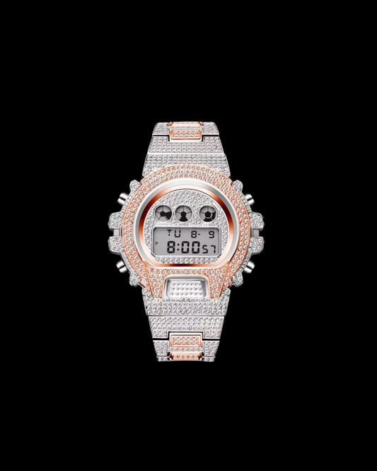 Gelati's Analogue Carbon Diamonds & Stainless Steel Watch