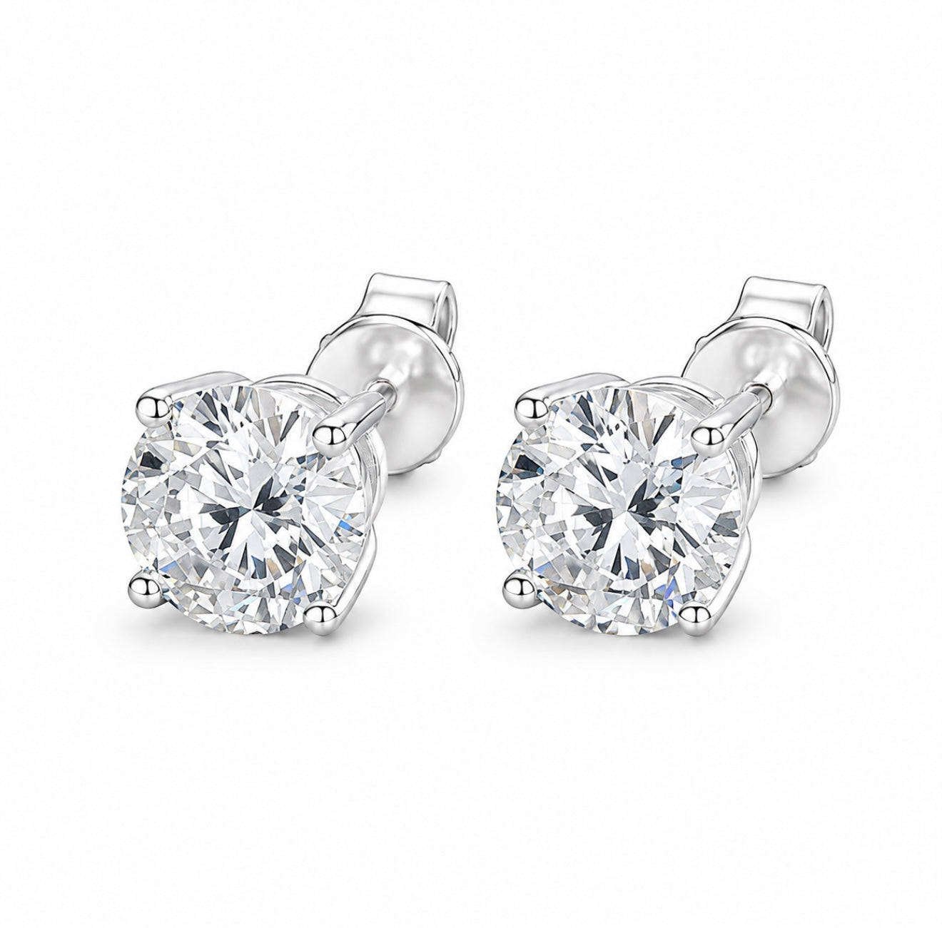 GELATI’S VVS1 MOISSANITE DIAMOND “ICE LOCK” EARRINGS WITH 18K VERMEIL GOLD INSERTS