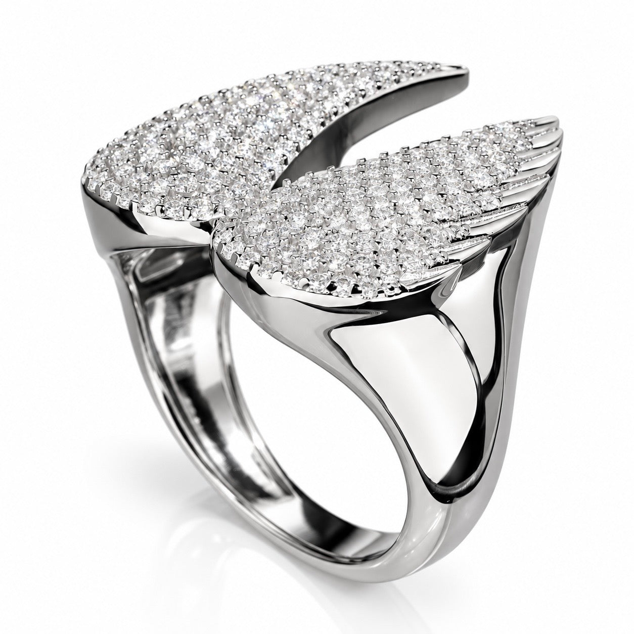 GELATI GUARDIAN ANGEL DIAMOND RING | FL-IF Lab Moissanite | 925 Sterling Silver | 18K Vermeil Gold