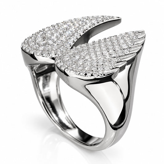 GELATI GUARDIAN ANGEL DIAMOND RING | FL-IF Lab Moissanite | 925 Sterling Silver | 18K Vermeil Gold