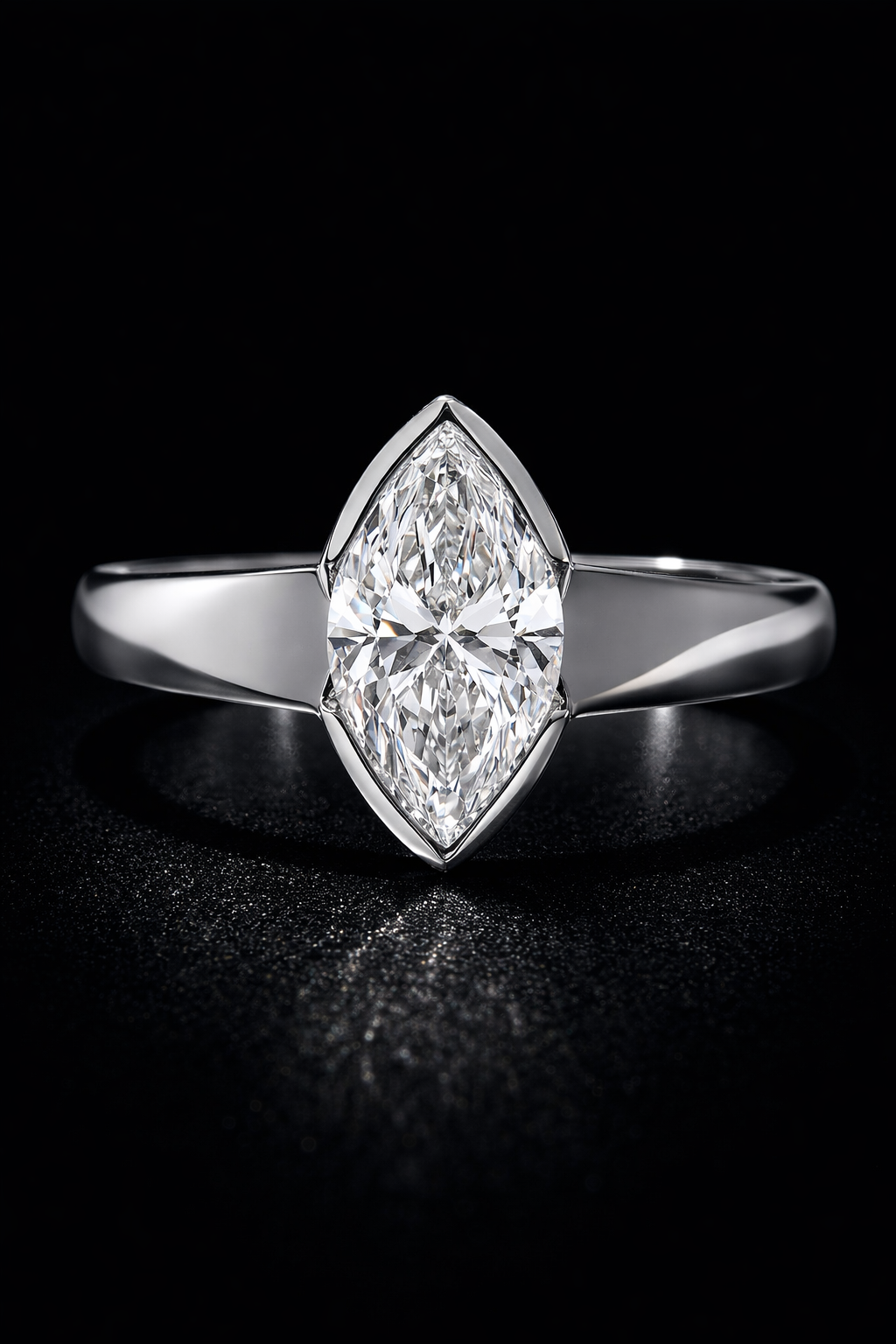 Diamond Touch Eternity Ring – 3CTW DVVS1 Marquise Moissanite, 925 Silver & Platinum Vermeil