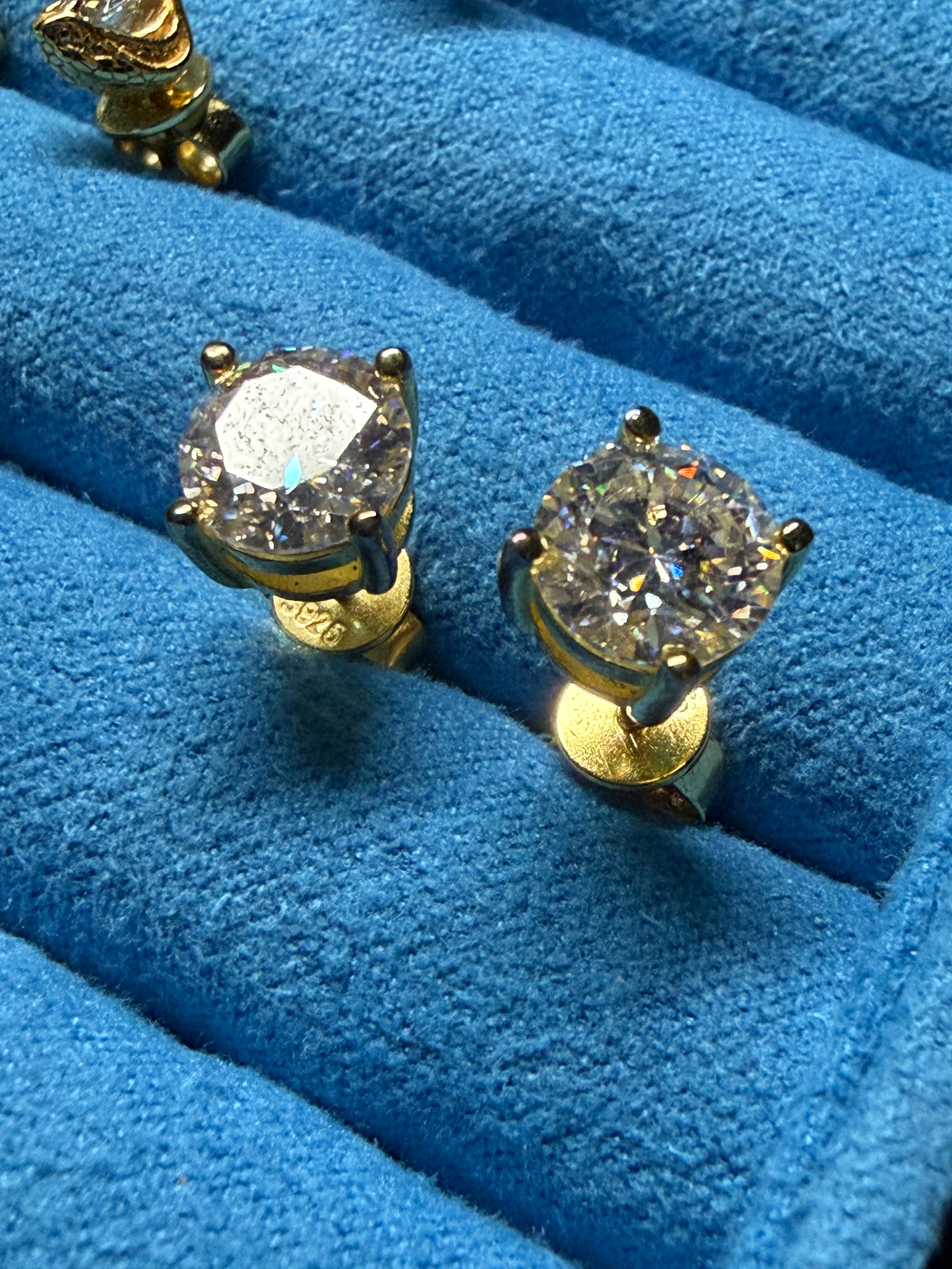 Lunar 2.5CTW Earrings – FL-IF D-Color 3EX Moissanite, 925 Silver & 18K Vermeil