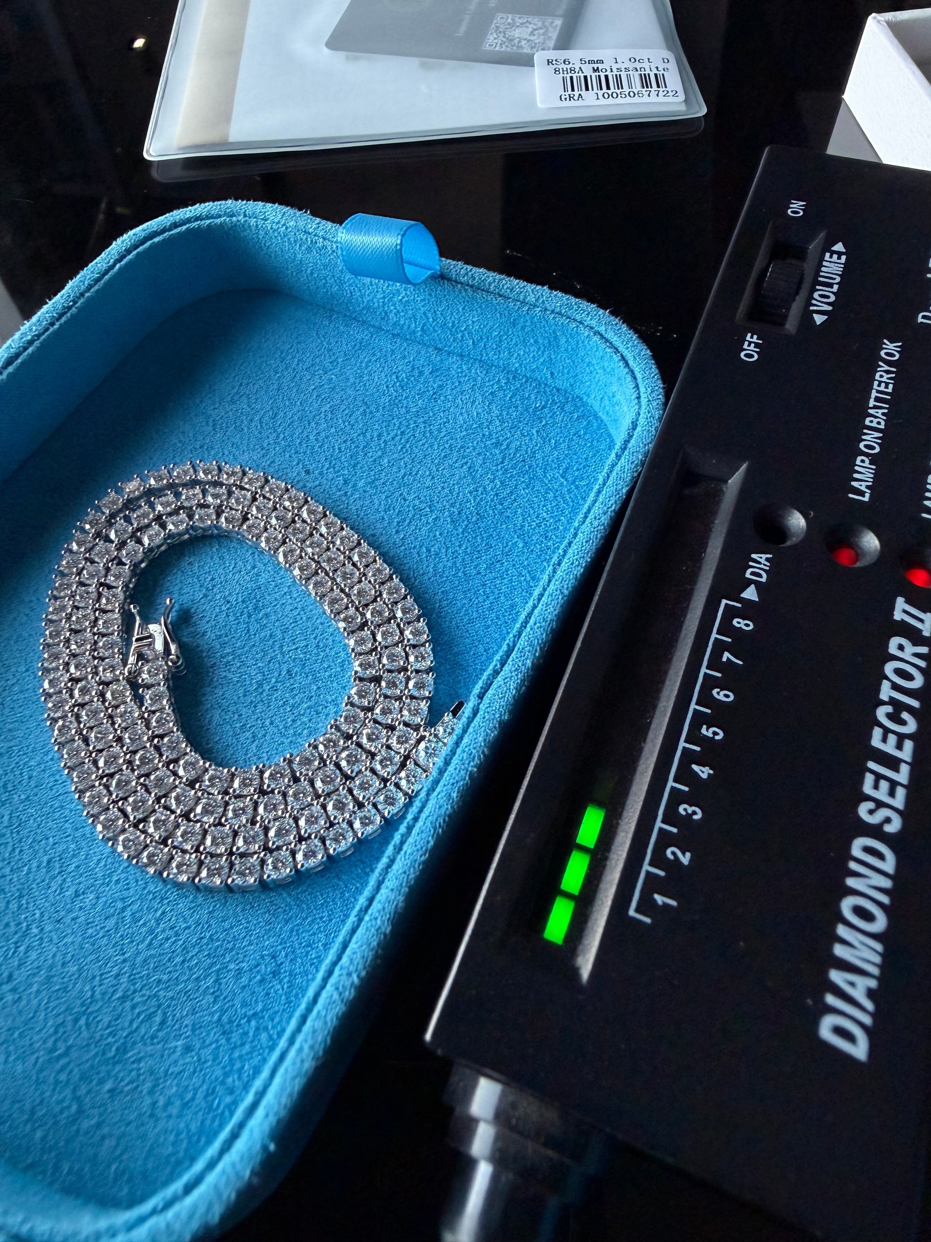 Gelati's Bespoke "Anturi"  Diamond Tennis Necklace in 999 Italian Silver & 18k Vermeil Gold - VVS1/CB 15Ctw