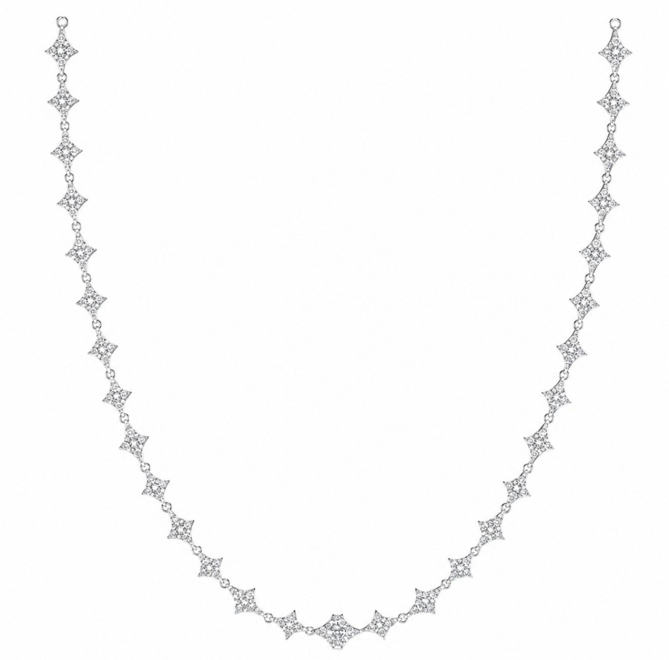 GELATI’S STARCHAIN LINK 8MM BESPOKE 925 STERLING SILVER & 18K VERMEIL GOLD NECKLACE HCD / IF–FL LAB MOISSANITE DIAMONDS