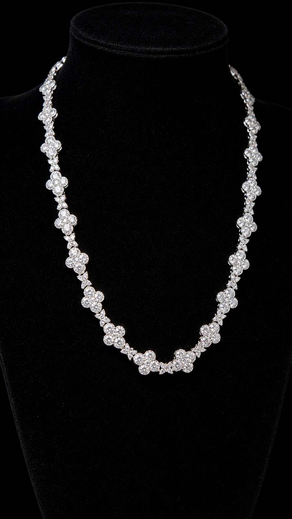 Speciale Star Cross Link Necklace – 20CTW FL-IF Moissanite, 925 Silver & 18K White Vermeil