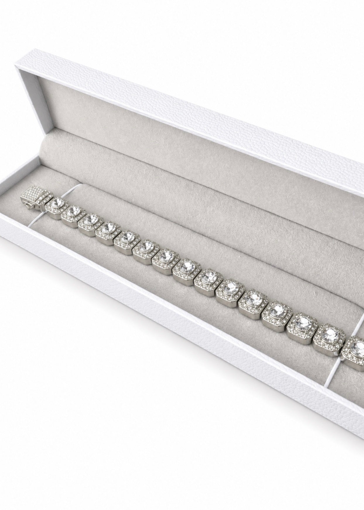 CLUSTER HALO TENNIS BRACELET – CB DIAMONDS, TITANIUM & 18K VERMEIL GOLD
