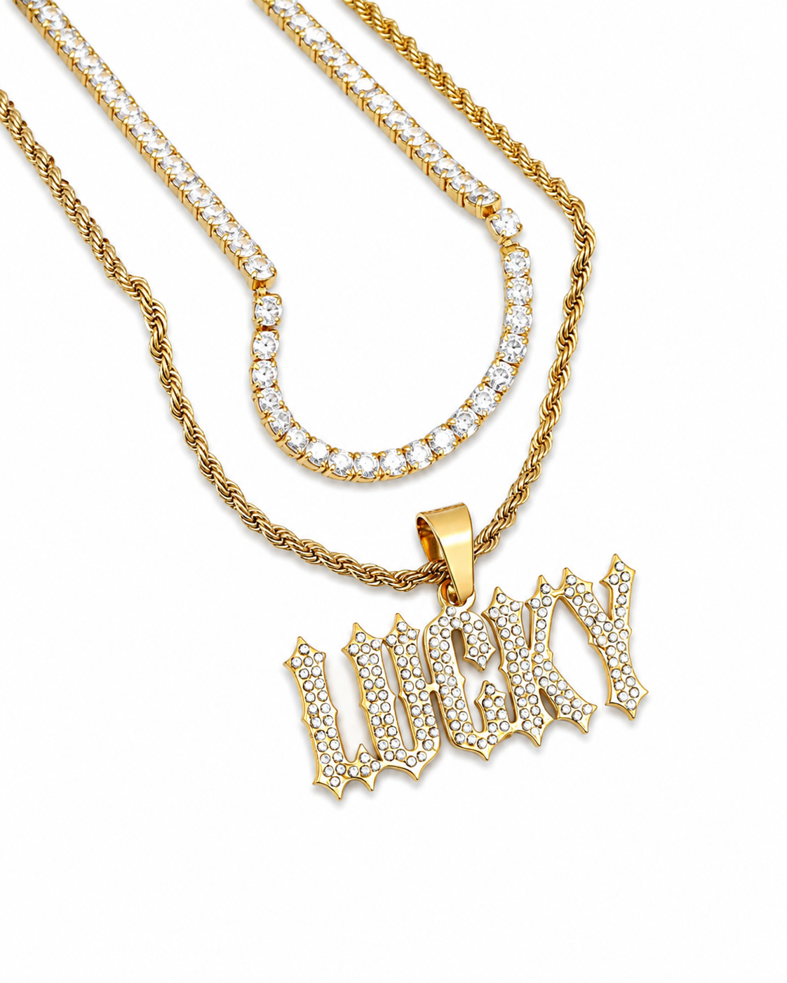 Gelati Custom Lucido Diamond Pendant in Solid Titanium & 18k Vermeil Gold + Free  Rope Chain