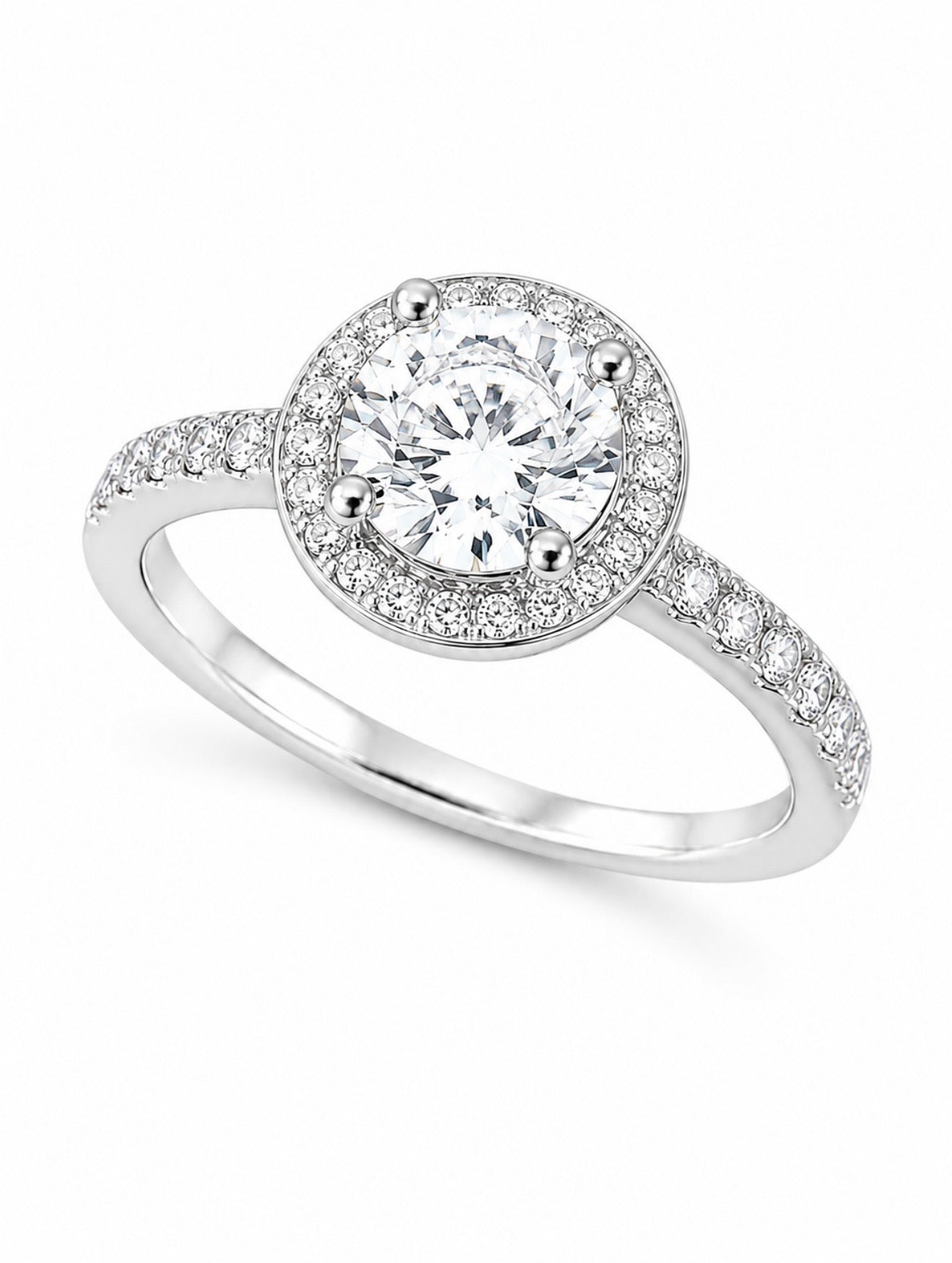 HALO ORBIT PRINCESS RING – 3EX DVVS1 MOISSANITE, 925 SILVER & 18K VERMEIL