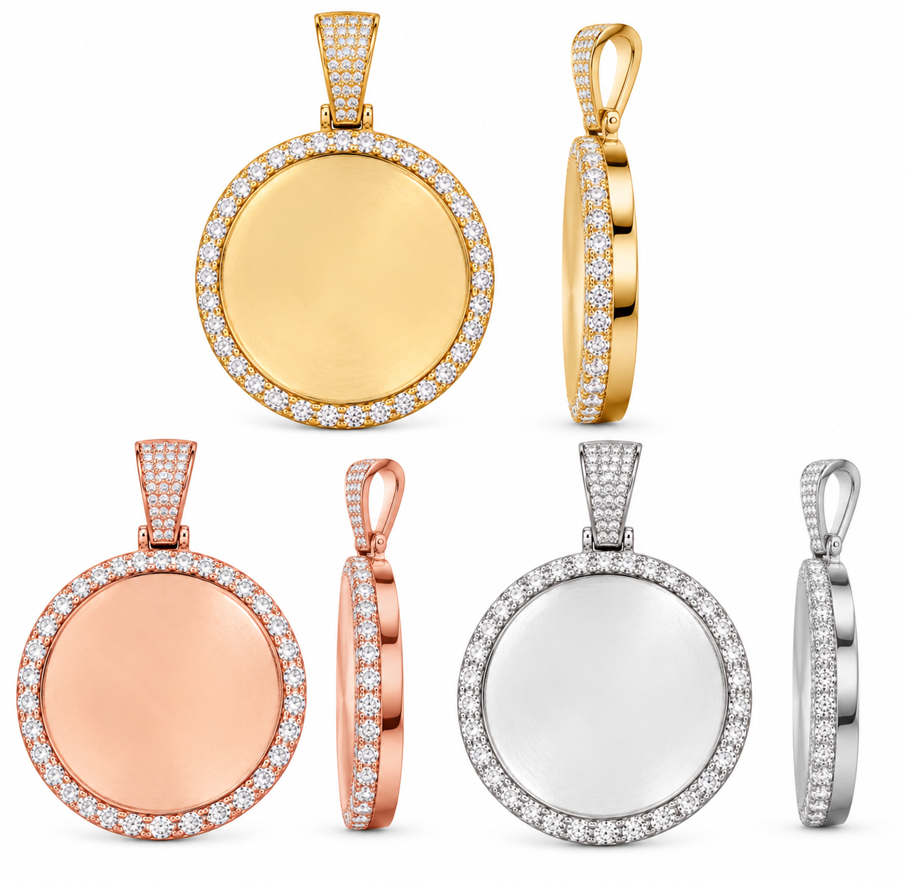 GELATI Bespoke infinity Diamond Photo Pendant | FL-IF Lab Moissanite | 999 Italian Silver | 18K Vermeil Gold